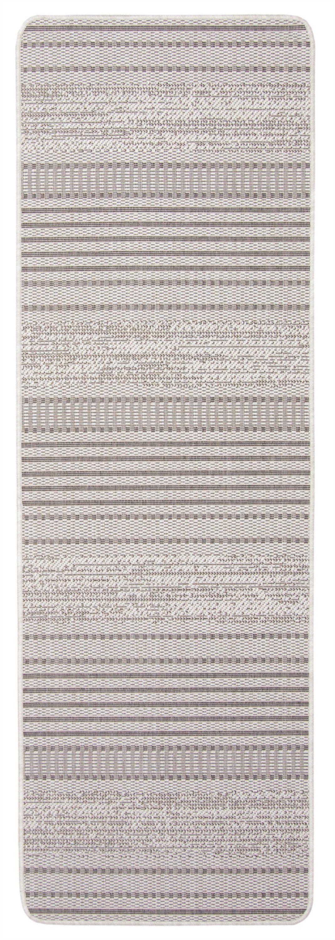 ECARPETGALLERY 353509 2 x 7 (ft) Polypropylene Gray Rectangular Indoor Stripe Area rug