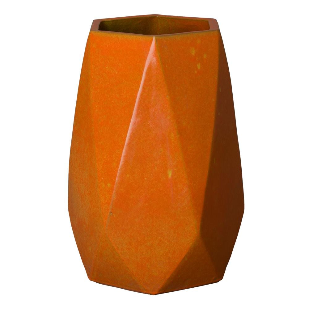 Orange Ceramic Modern Vase At Lowes Com   41759767 