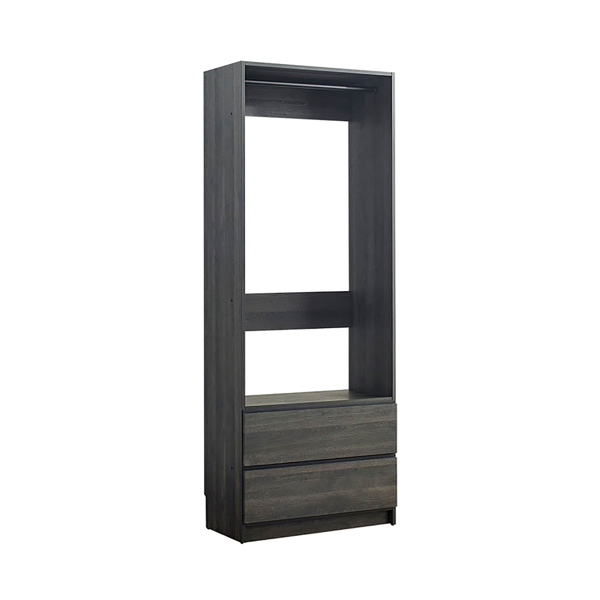 Klair Living Prosper 31.32-in to 31.32-in W Walk-in Portable closet Dark Gray Solid Shelving Wood Closet System