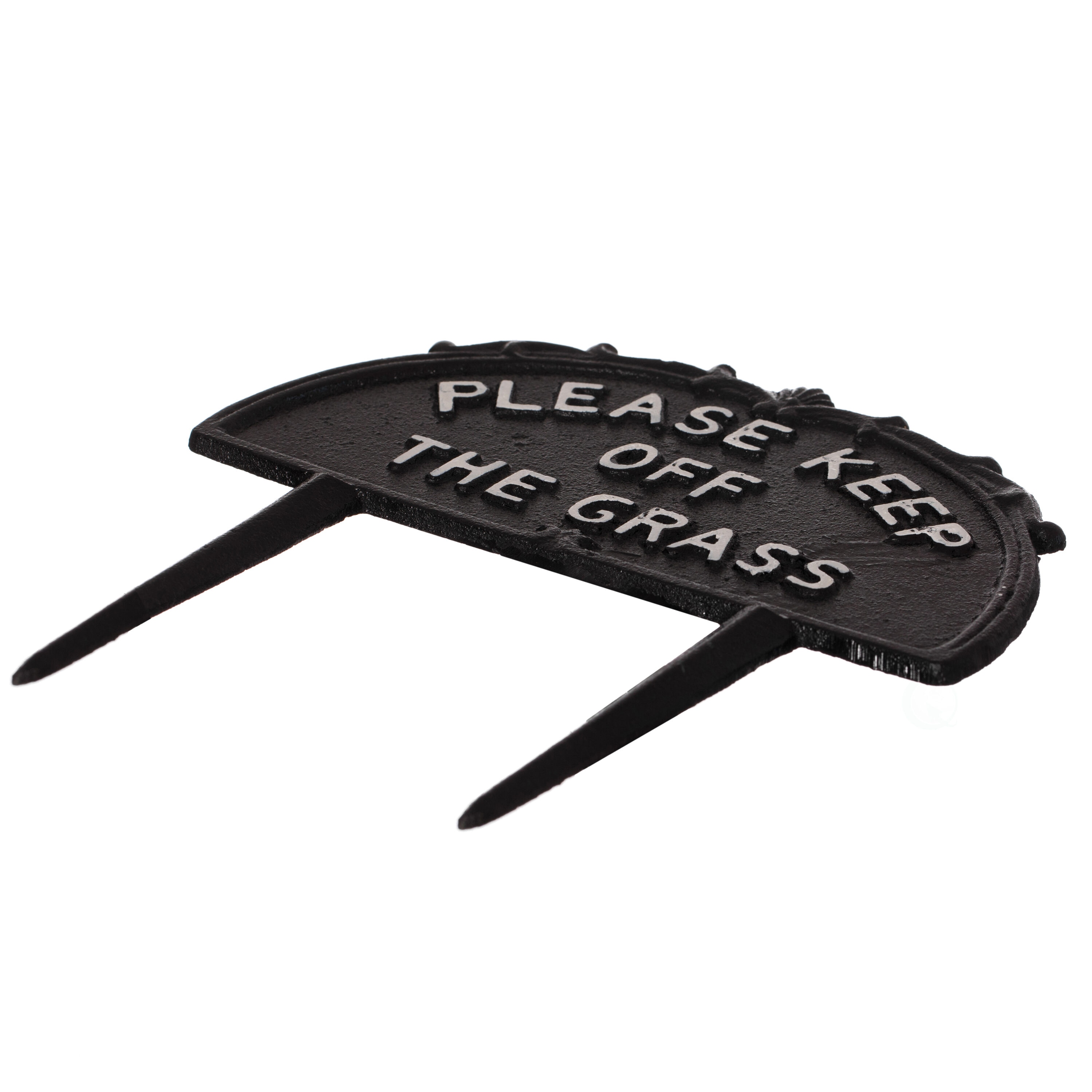 Black Decorative Cast Iron Please Keep Off Grass Yard Sign
