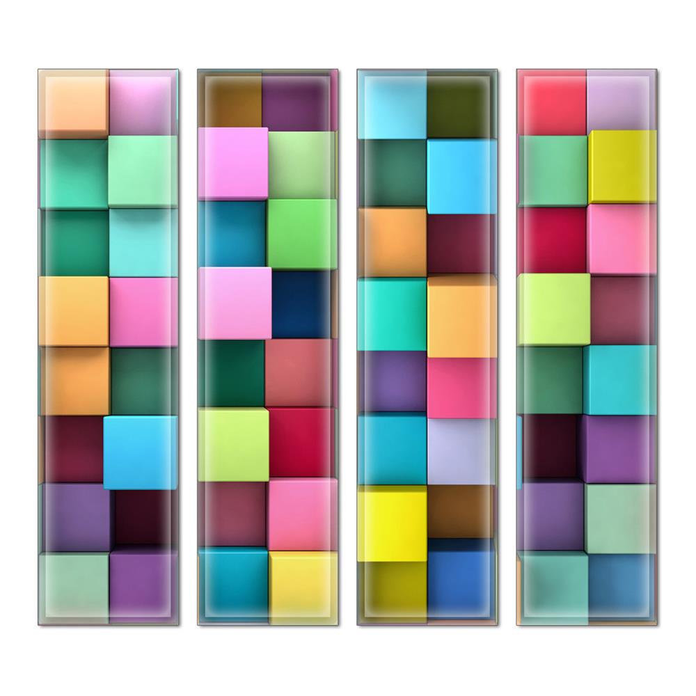 Instant Mosaic 2240102 Upscale Designs 32-Pack Multicolor 3-in x 12-in Glossy Glass Random Wall Tile