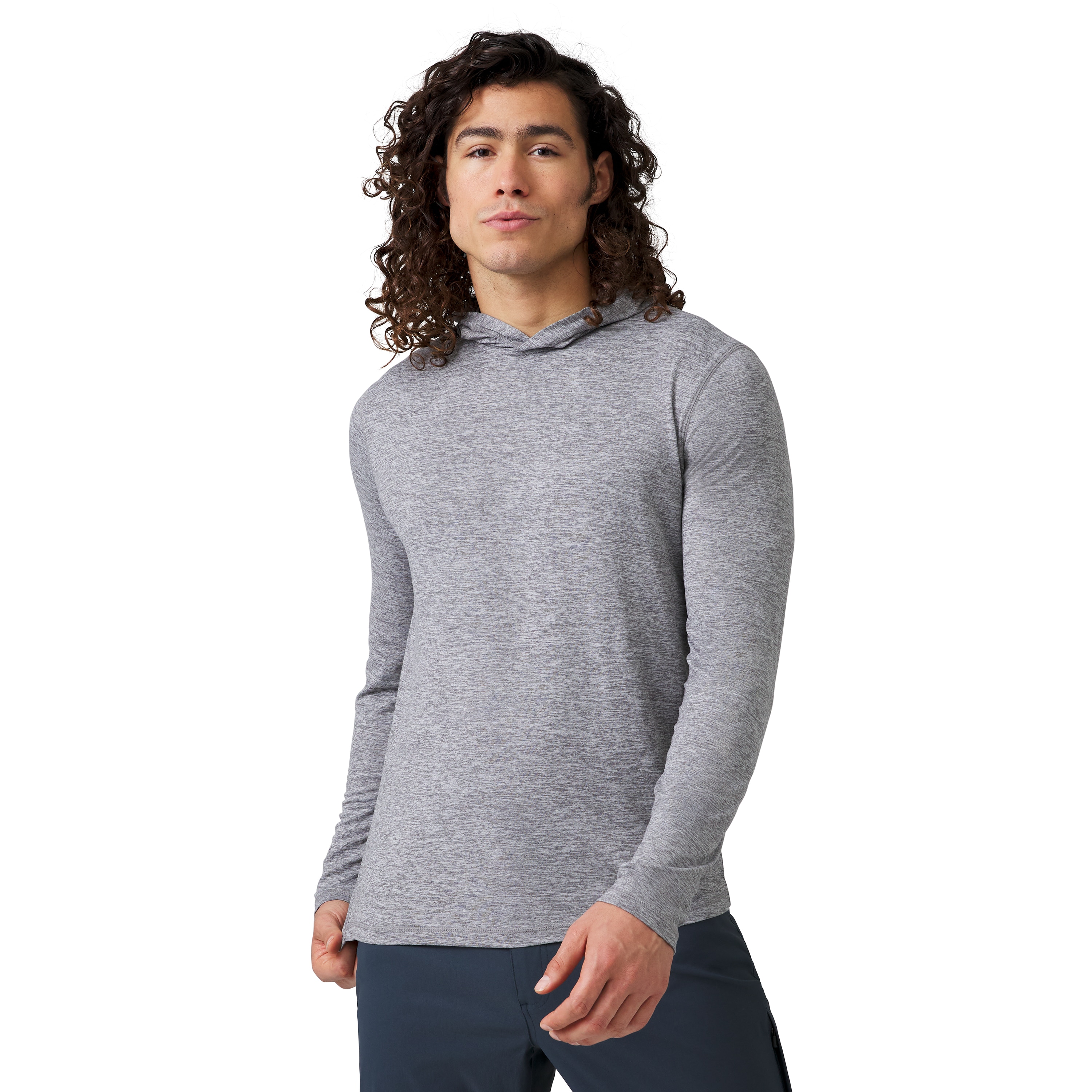 Free Country 15LMAS4574GRSPYM Men's Gray Knit Long sleeve Solid Hoodie ( Medium )