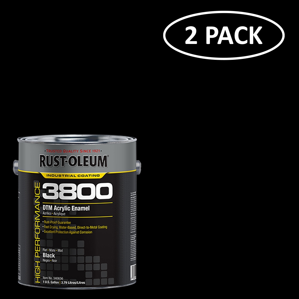 Rust-Oleum Professional 1 gal. High Performance Protective Enamel Flat Black Interior/Exterior Metal Paint (2-Pack) 242251