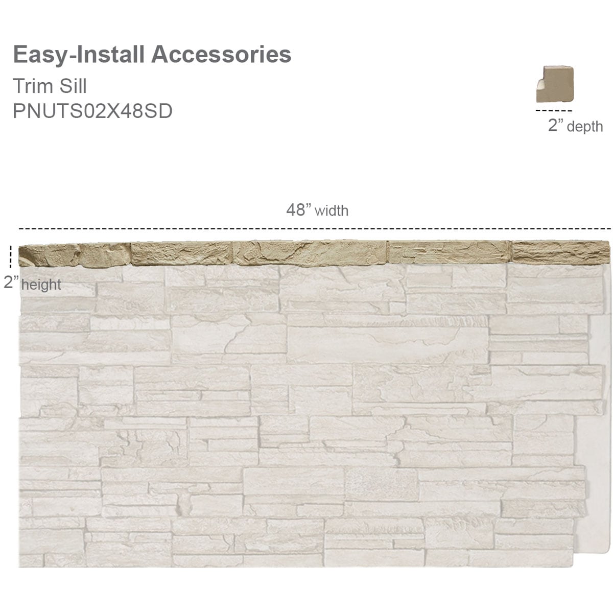 Ekena Millwork PNUTS02X48SG Stone-Veneer - View #2