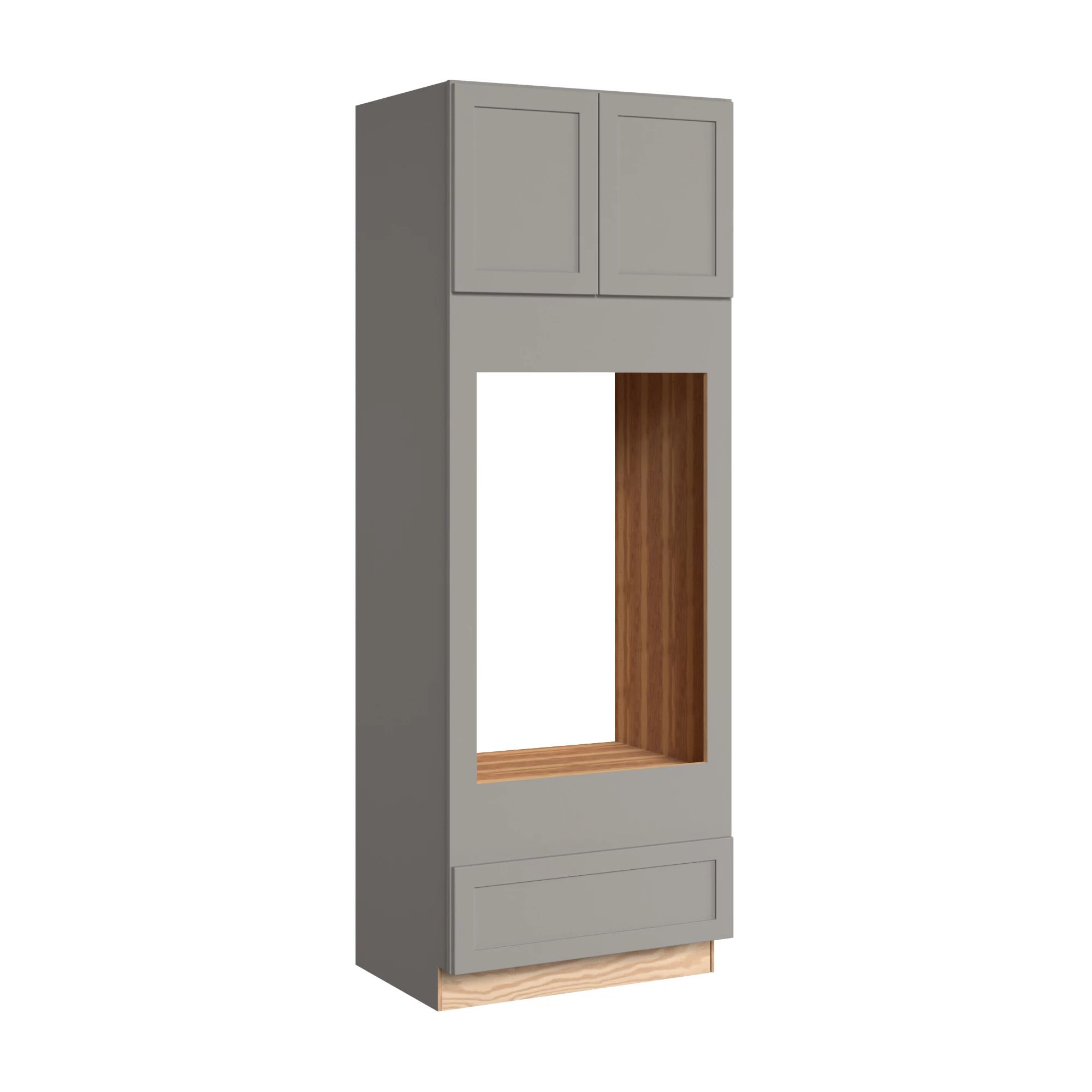 KraftMaid Momentum OC332493D.DD.EOG81 Deveron 33-in W x 93-in H x 24-in D Pebble Grey Double oven Pantry Fully assembled Plywood Cabinet (Recessed Panel Shaker)