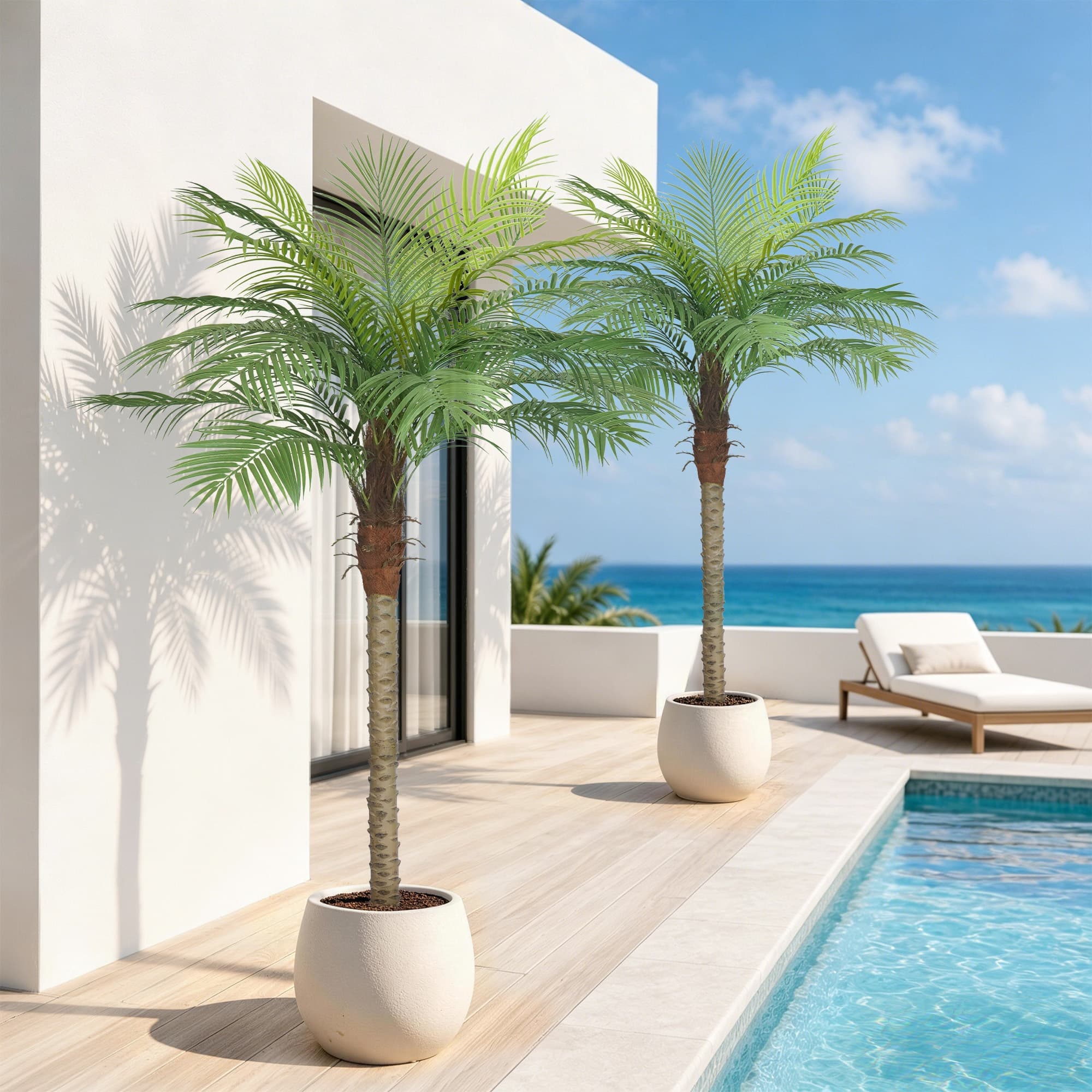 Vitalismo 7ft Tall Artificial Palm Tree Realistic Faux Palm Plant ...