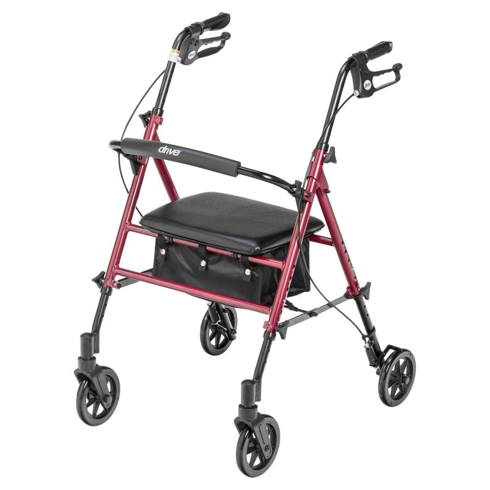 Height Adjustable Rolling Walker With Seat and Armrest Pad