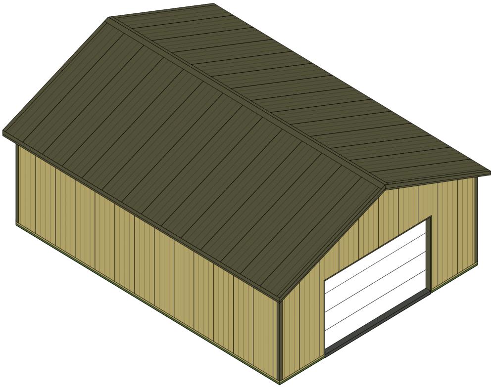 MASTER Building Components BKL30401055 Taupe 30-ft W x 10-ft H x 40-ft L Pole Barn Kit