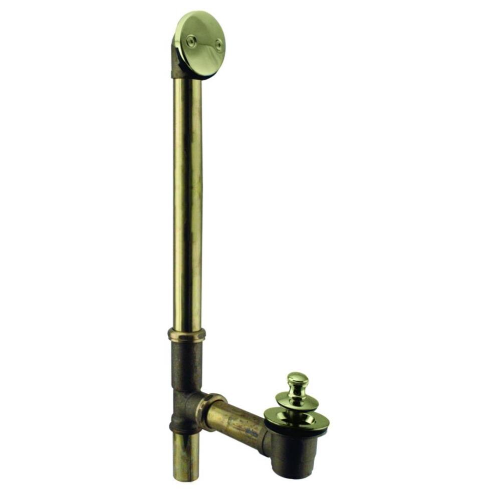 WESTBRASS D3264-03 Bath Waste and Overflow Pull and Plug- 22" Make-up, 17 Ga. Tubing In Polished Brass