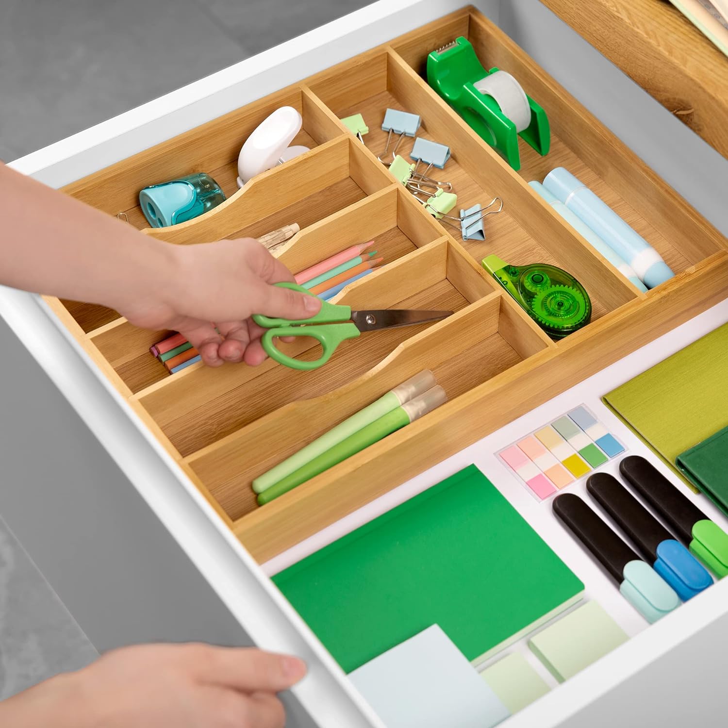 Royal Craft Wood Bamboo Kitchen Drawer Organizer (Beige, 7-slot)