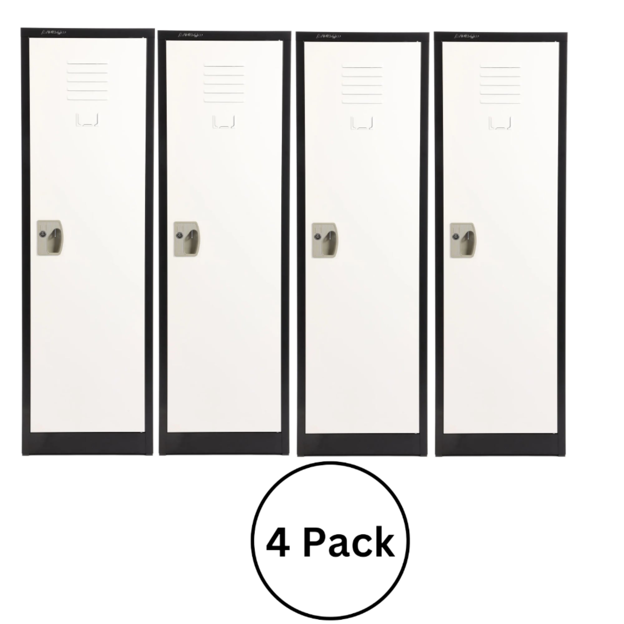 AdirOffice 629-01-B-W-PKG-4 4-Pack 15-in W x 48-in H x 15-in D Steel Full Storage Lockers