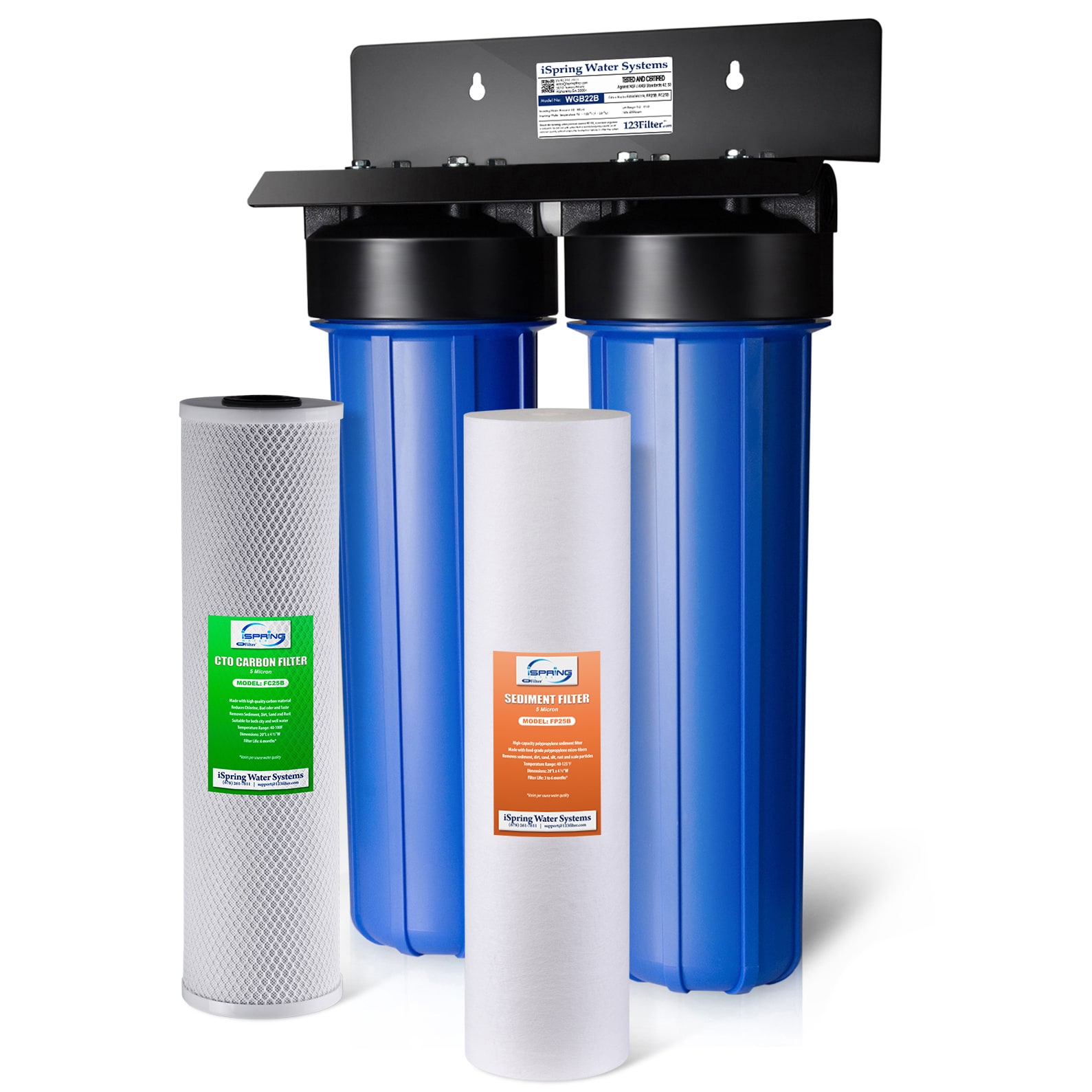 Citroen Hopelijk roem iSpring WGB22B 2 Stage Whole House Water Filter Dual-stage 15-GPM Carbon  Block Whole House Water Filtration System in the Whole House Filtration  Systems department at Lowes.com