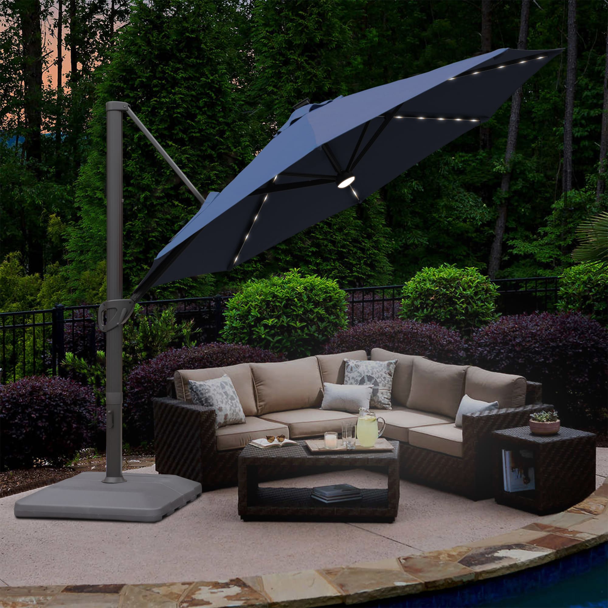 proshade 11 ft market umbrella with led lights