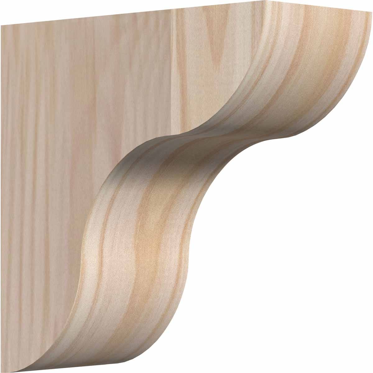 Ekena Millwork COR04X08X08CAR00SDF 3.5-in x 8-in x 8-in Carmel Unfinished Douglas fir Wood Paintable/Stainable Corbel