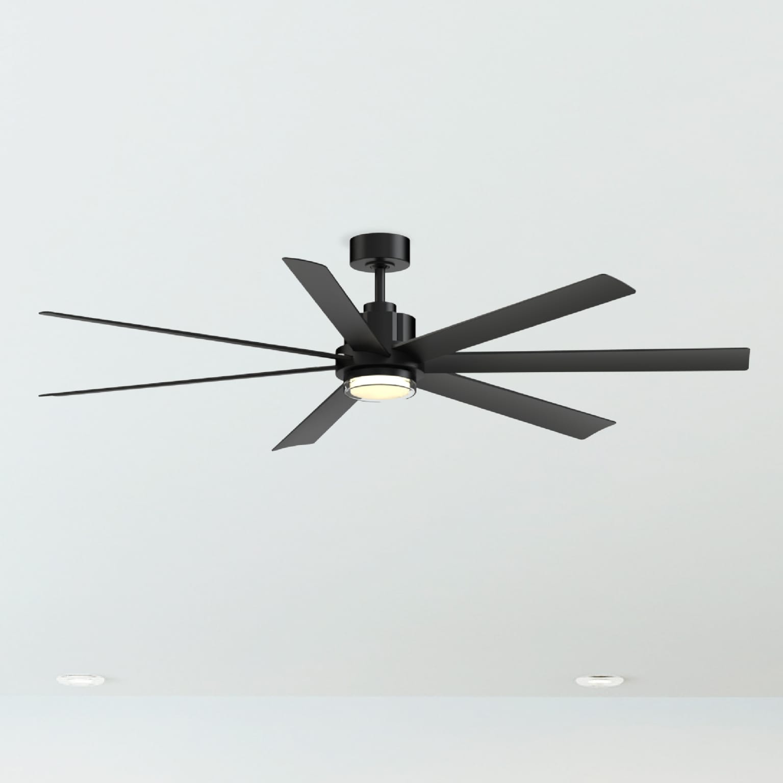 Fanimation FPD6872BLW Pendry 72 72-in Outdoor Smart Black with Matte Black Blades Ceiling Fan Without Light - Remote Included ( 7 -Blade )