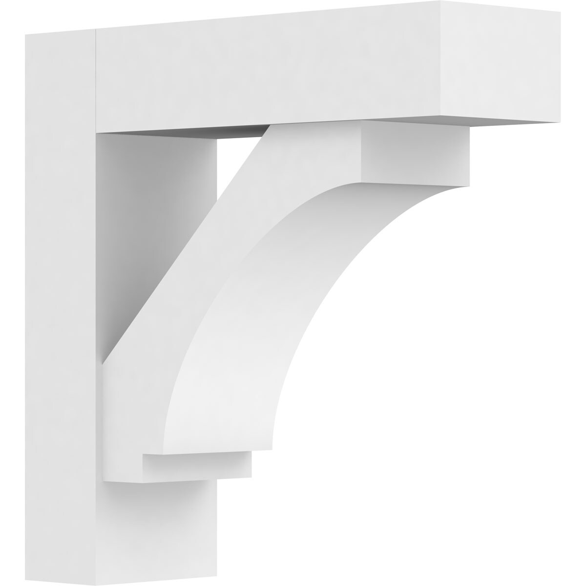 Ekena Millwork BKTP05X16X16IMP05 Standard Imperial 5-in x 16-in x 16-in White PVC Standard Bracket