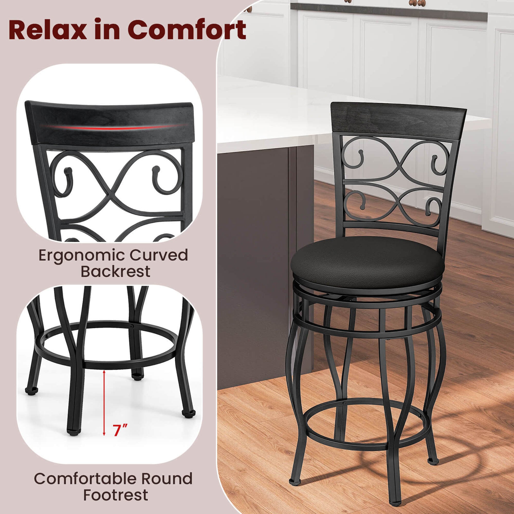Costway HCST04709 stools - View #6