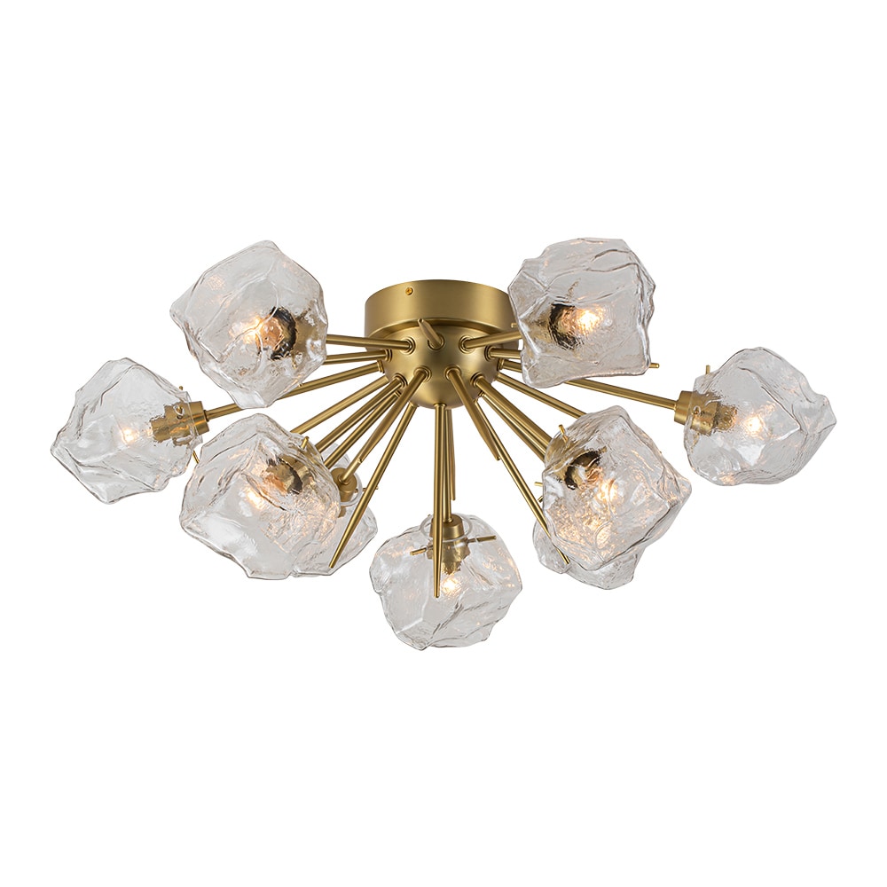 HUOKU PD1052311 Yixi 9 -Light 27.2-in Brushed Brass Flush Mount Light