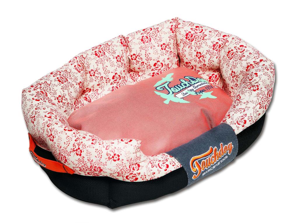 Touchdog PB48RDMD Square Red, Pink, White Cotton, Polyester and Nylon Dog Bed ( Medium )