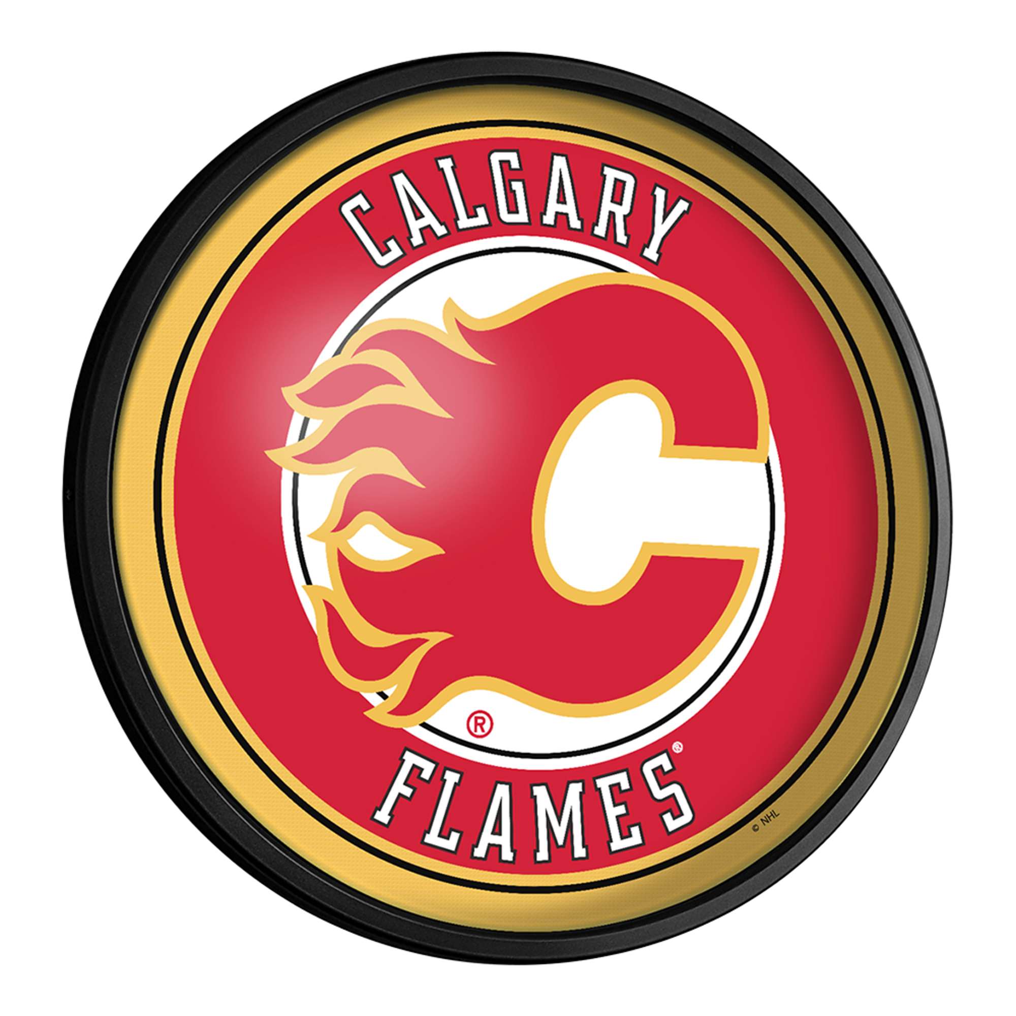 The Fan-Brand NHCALG-130-01 Calgary Flames Slimline Wall Lights 18-in Constant LED Game room Lighted Sign