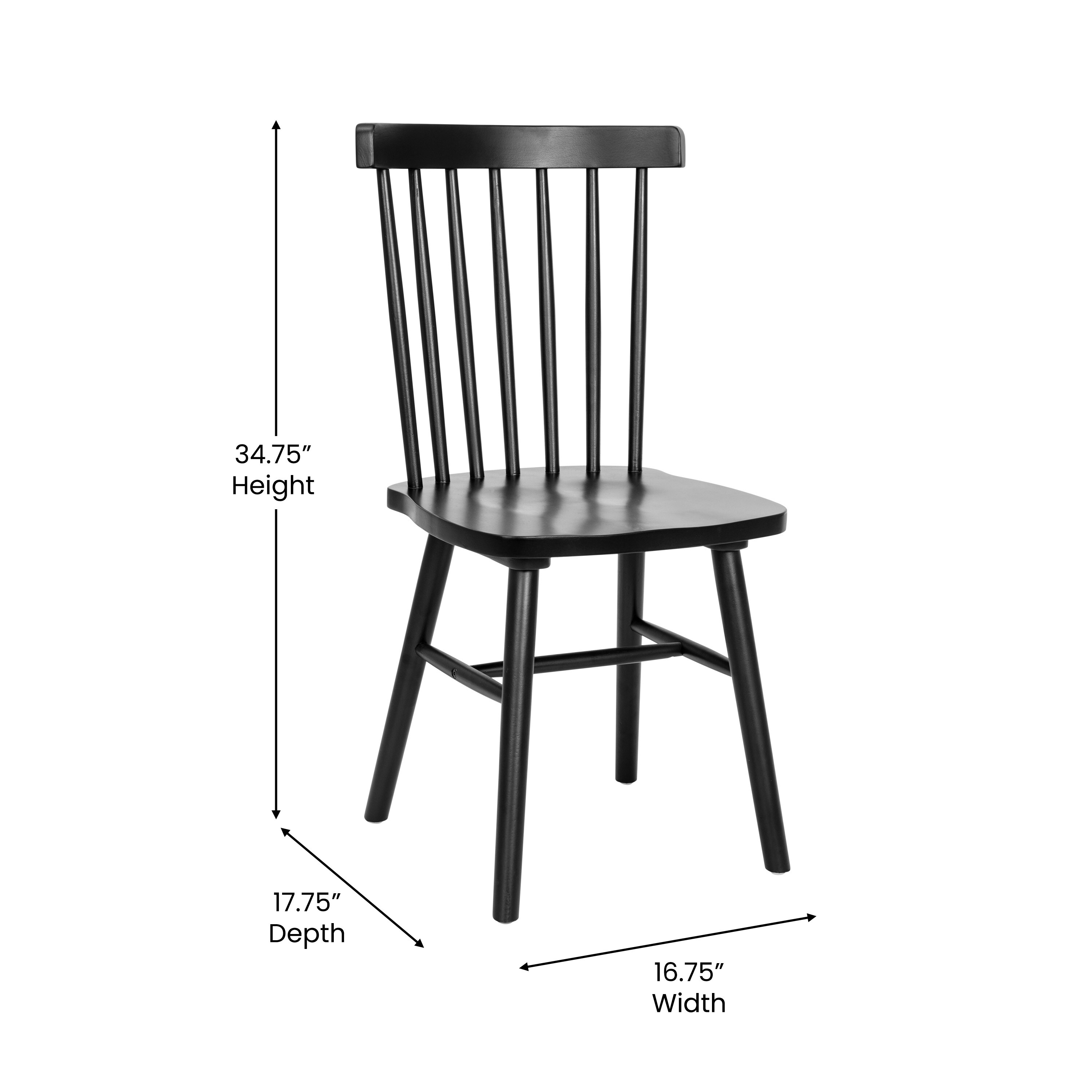 Flash Furniture Ingrid Traditional Dining Side Chair (Wood Frame) in ...