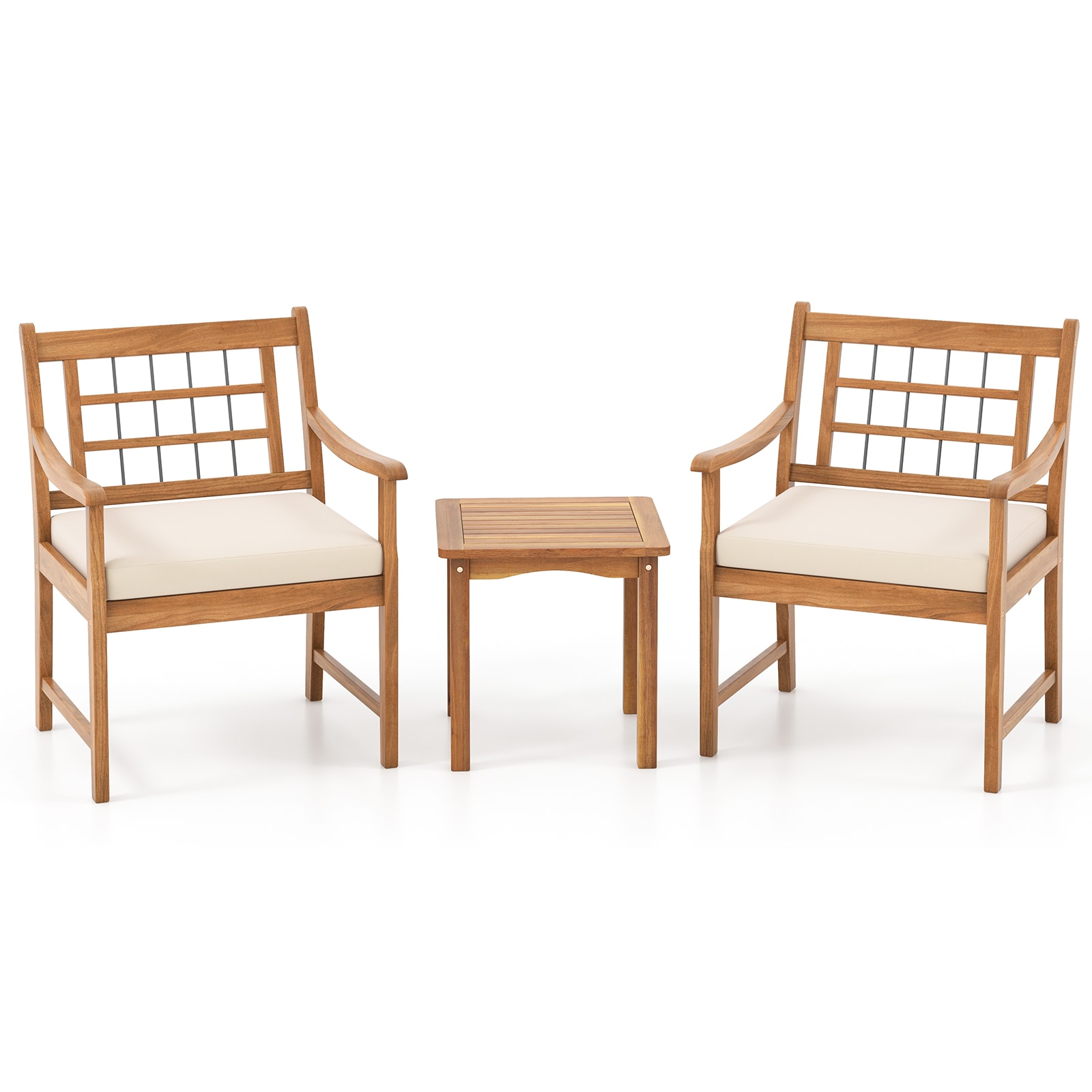 Ayelon 587WHLW4KHW72 2 -Piece Patio Conversation Set with Off-white Cushions