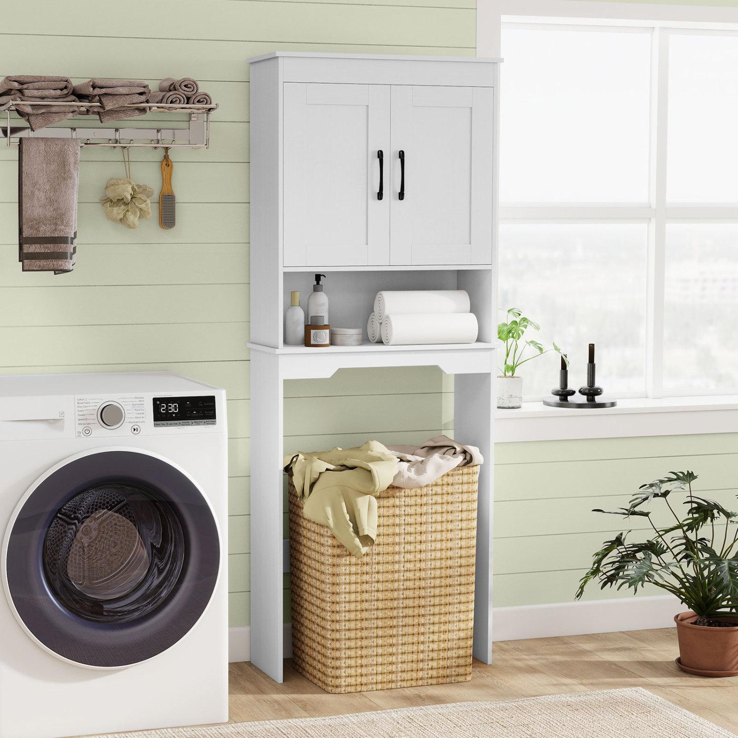 BABOOM Over Toilet Space Saver Bathroom Organizer with Storage Cabinet and Adjustable Shelf #BMMP-66184-HW
