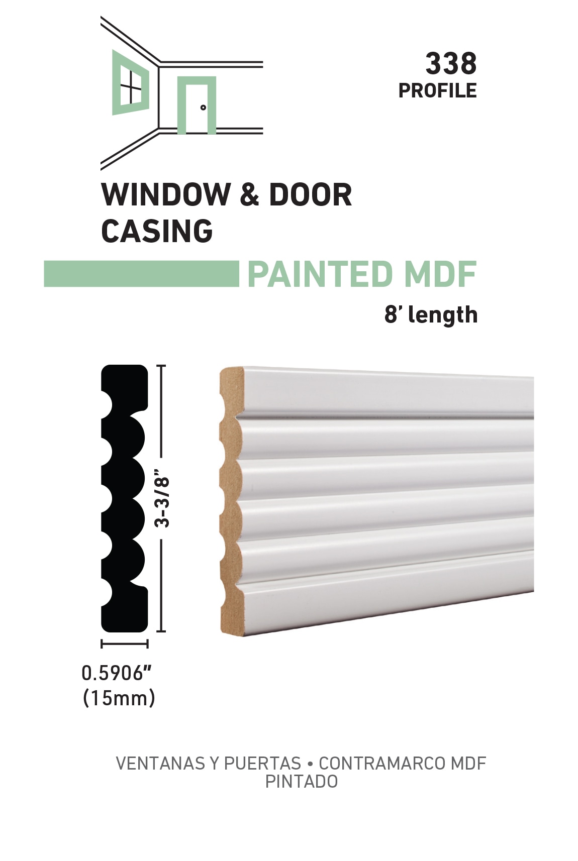 allen + roth L043385W08 Window-Door-Casings - View #3