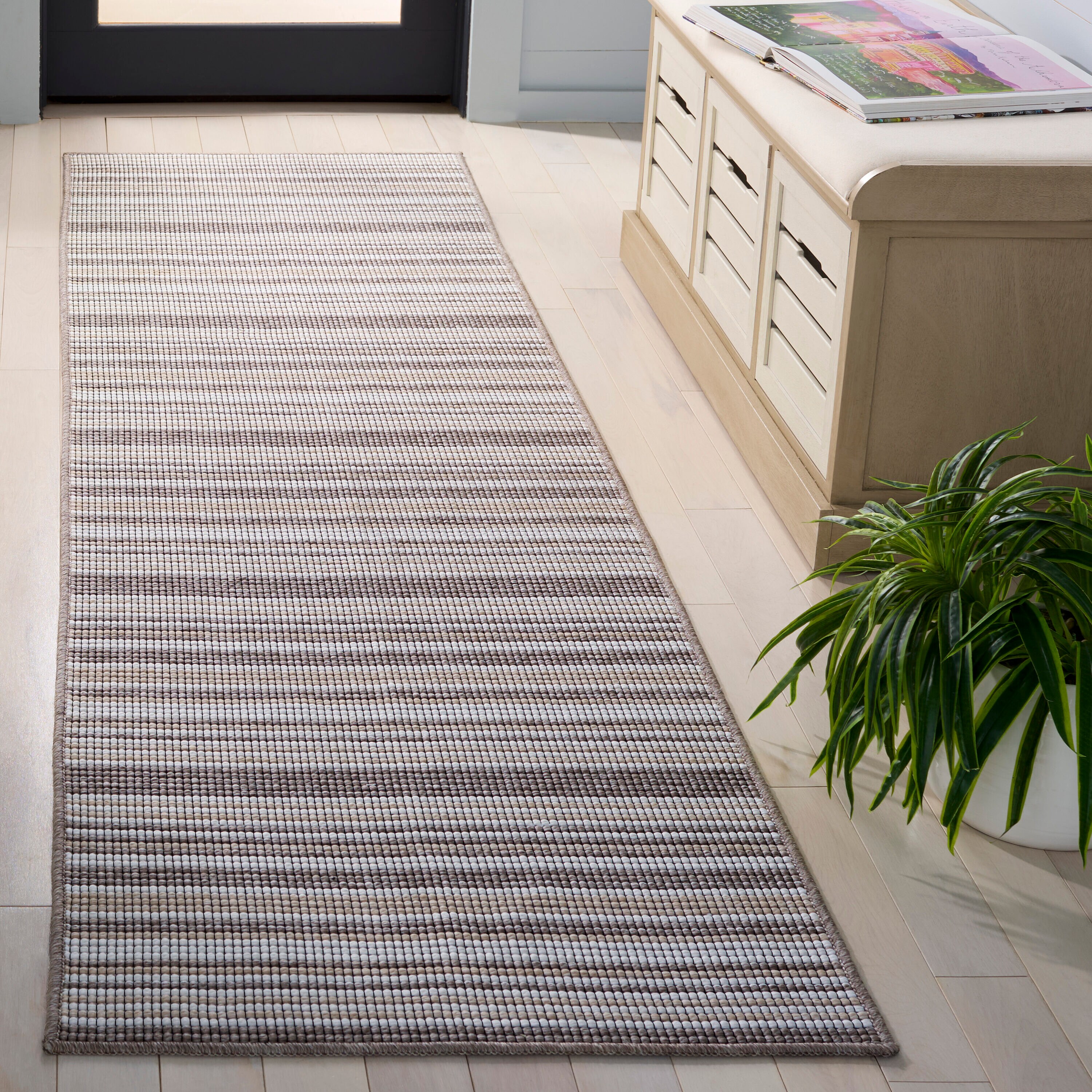 Escape 600B Beige/Brown 2 x 8 Rectangular Runner rug