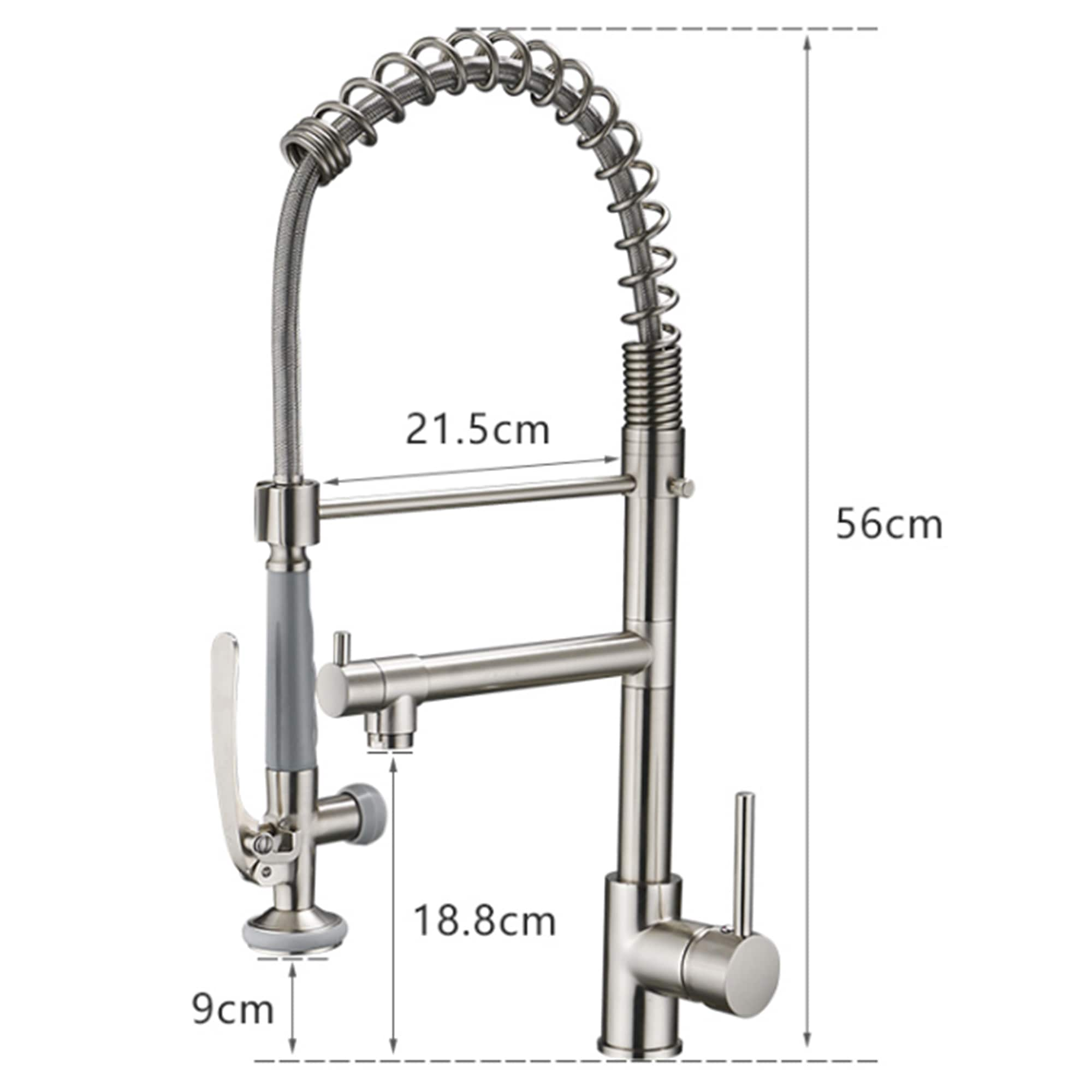 WELLFOR LED Kitchen Faucet Brushed Nickel Single Handle Pre-rinse ...