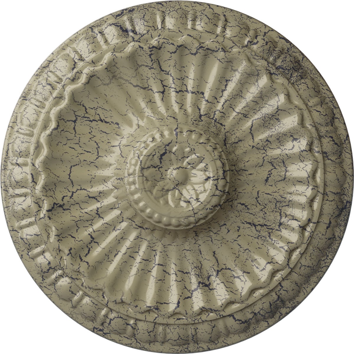 Ekena Millwork CM11LICSC Linus 11.25-in W x 11.25-in L Painted Castle Stone Crackle Polyurethane Whole Ceiling Medallion