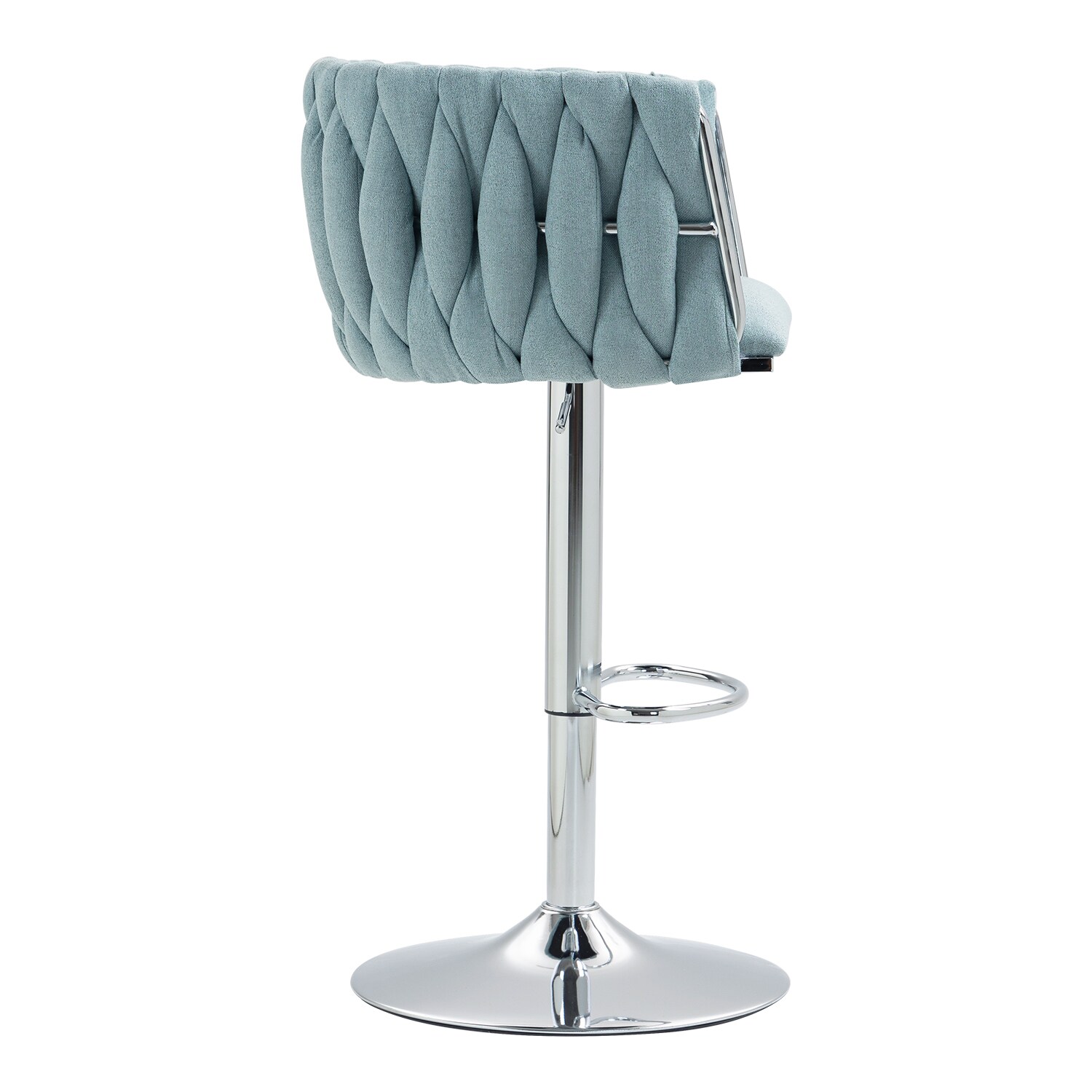 LUXEYARD 360 Fabric cover Swivel Bar Stools Set of 2 Adjustable Counter ...