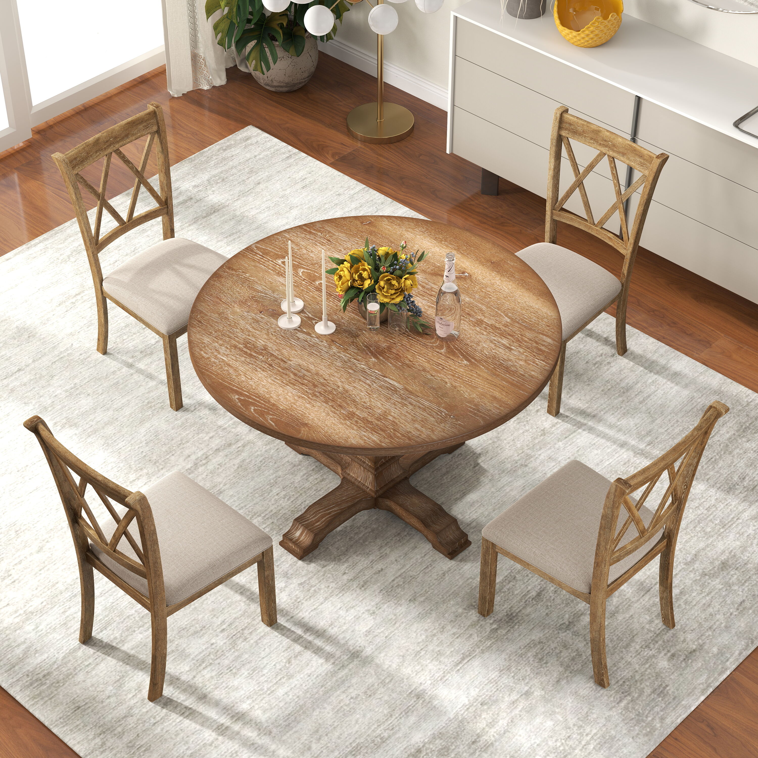 Roundhill Furniture T407OK-C303X2 Dining-Sets - View #4