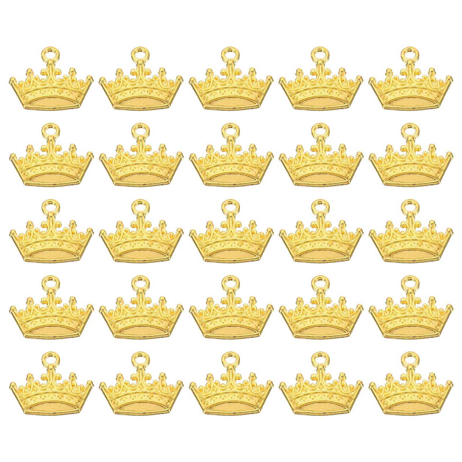 PATIKIL 100pcs Crown Charm Mini Crown Pendant Charm Bulk Metal Designer DIY for Jewelry Making Bracelets Earrings Necklace Wedding Crafts Queen Gold