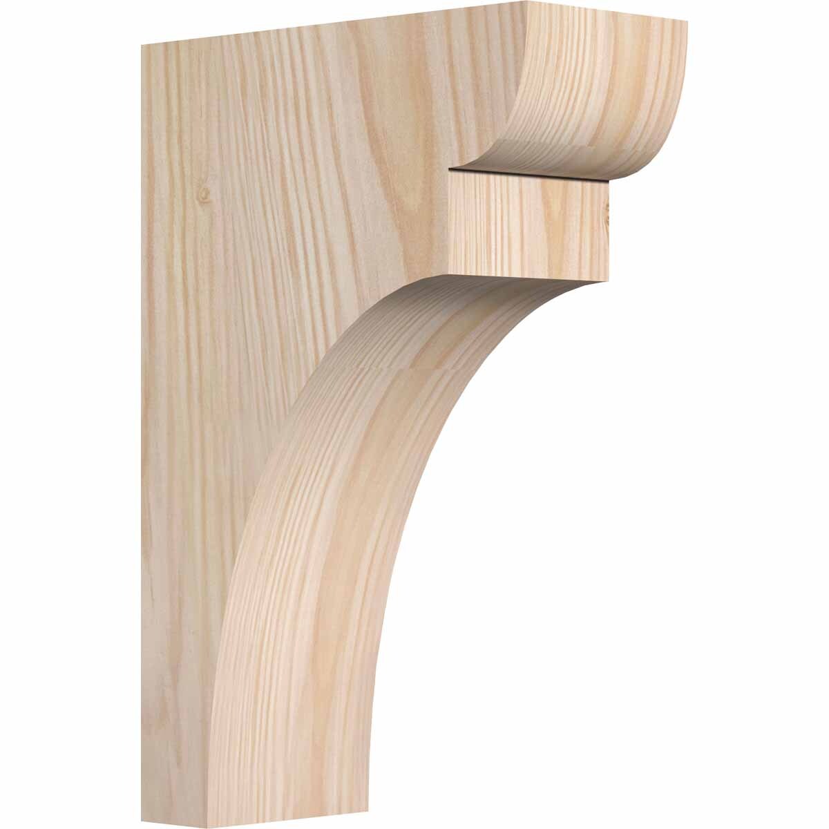 Ekena Millwork COR04X08X12YOR00SDF 3.5-in x 8-in x 12-in Yorktown Unfinished Douglas fir Wood Paintable/Stainable Corbel