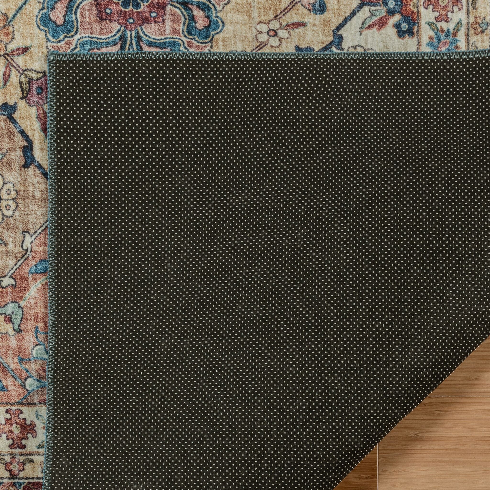 Cinzia Multicolor Synthetic Oriental Washable Area Rug 9x13