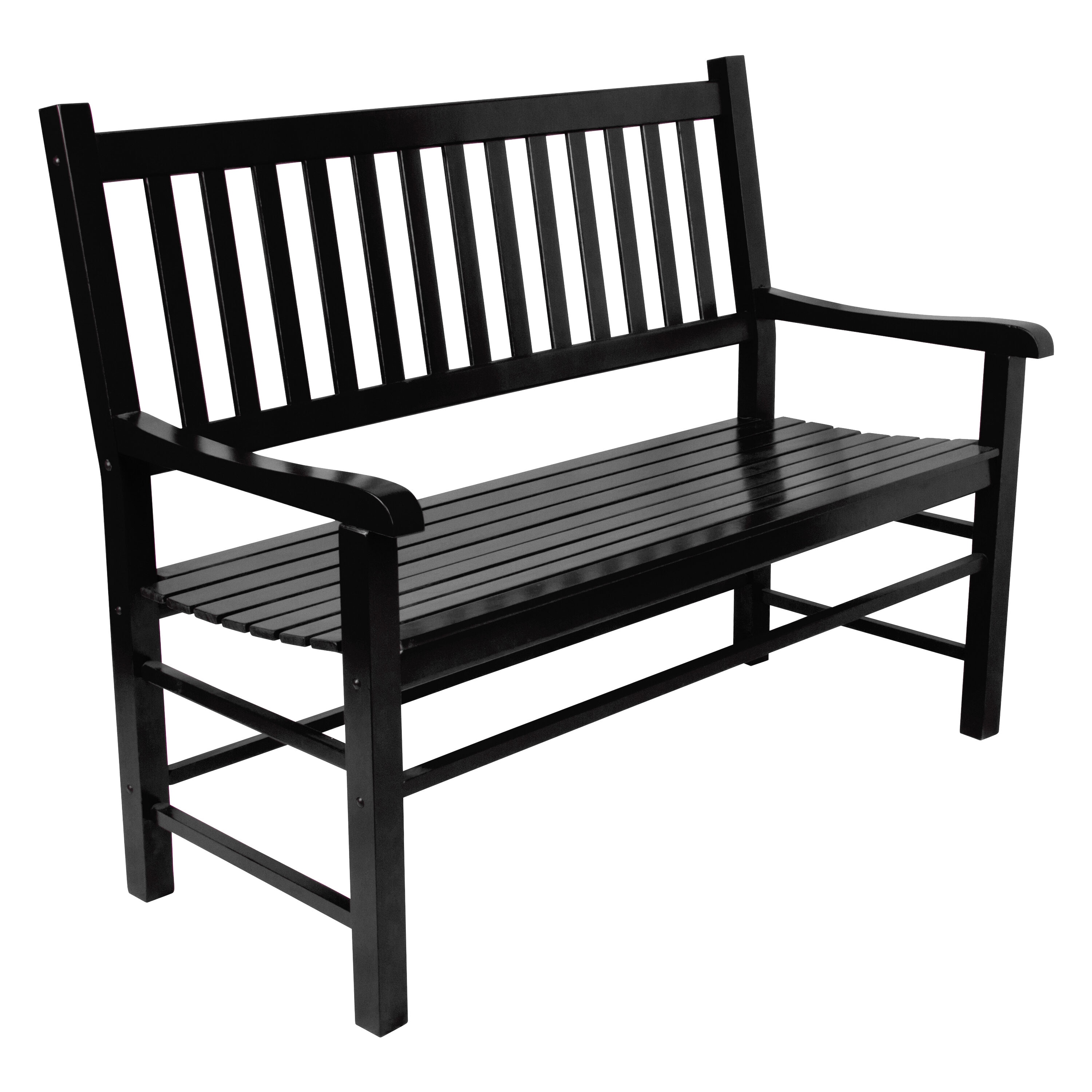 Shine Company 48-in W x 38.75-in H Black Garden Bench 4217BK at Lowes.com