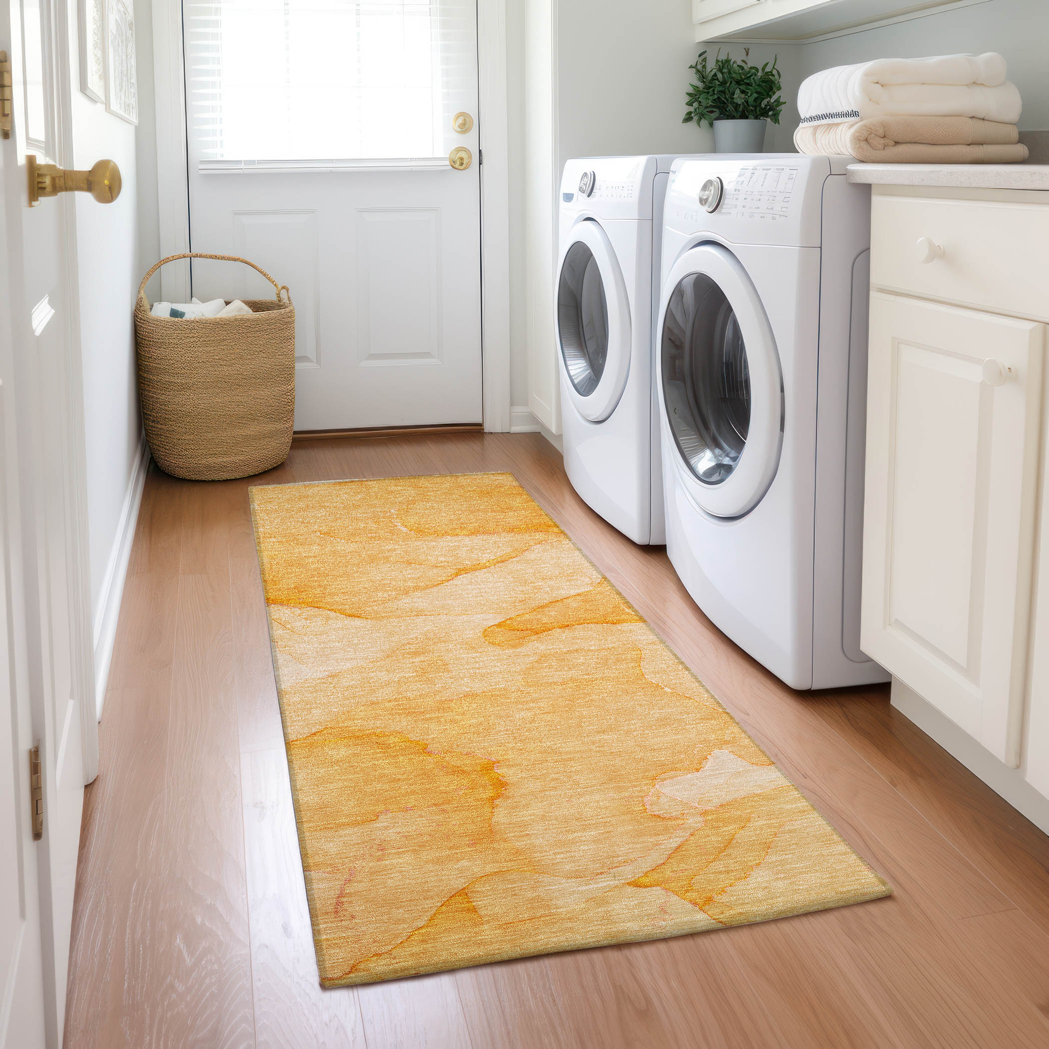 Addison Rugs ACN509OR2X8 Chantille ACN509OR 2 x 7 (ft) Polyester Orange Rectangular Indoor/Outdoor Abstract Machine washable Area rug