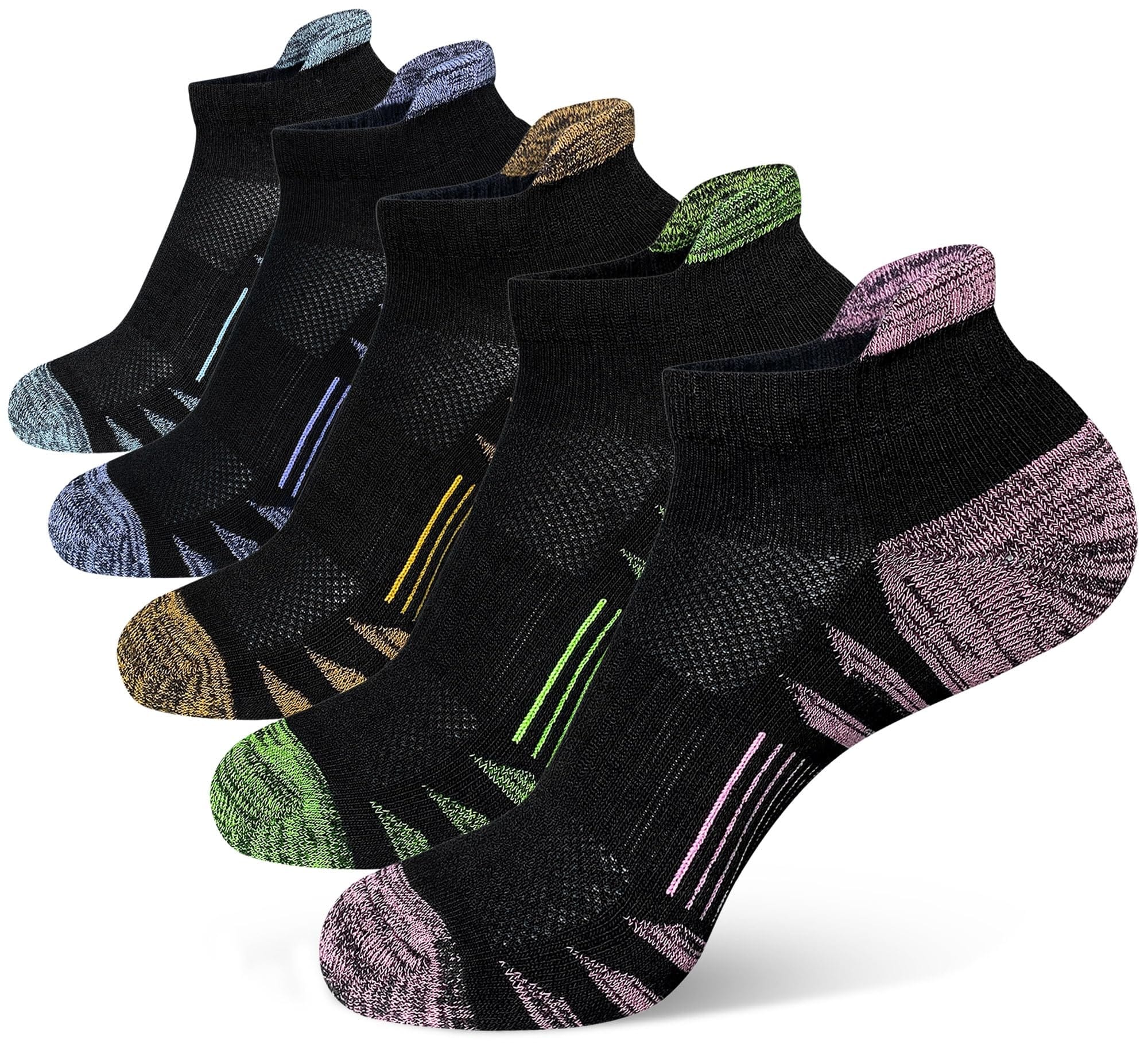 Oyezvary -  Womens Ankle Athletic Running Socks Thick Cushioned Anti Blister Moisture Wicking Odo...