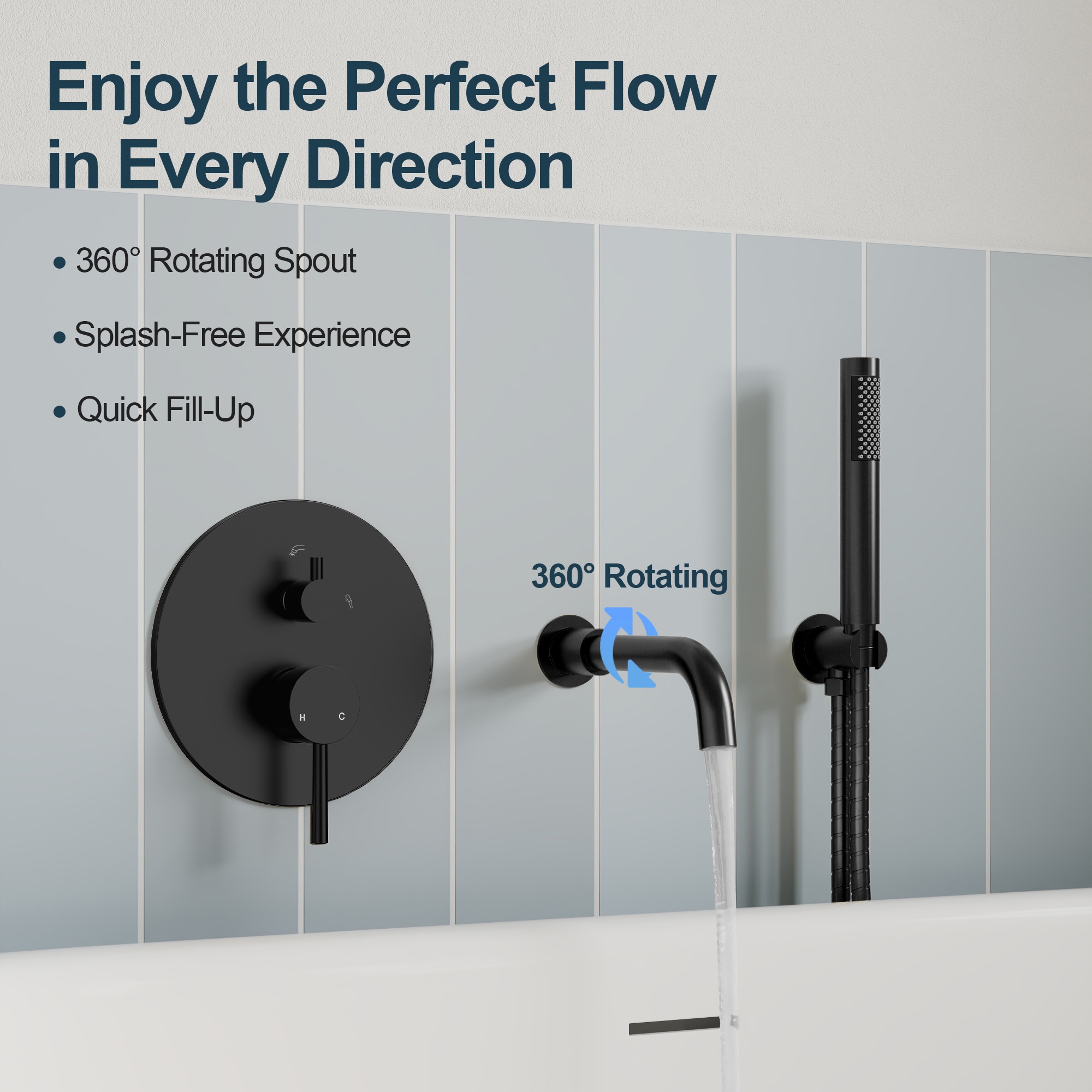 GRANDJOY SGF11GJ-37-BL Roman-Tub-Faucets - View #5