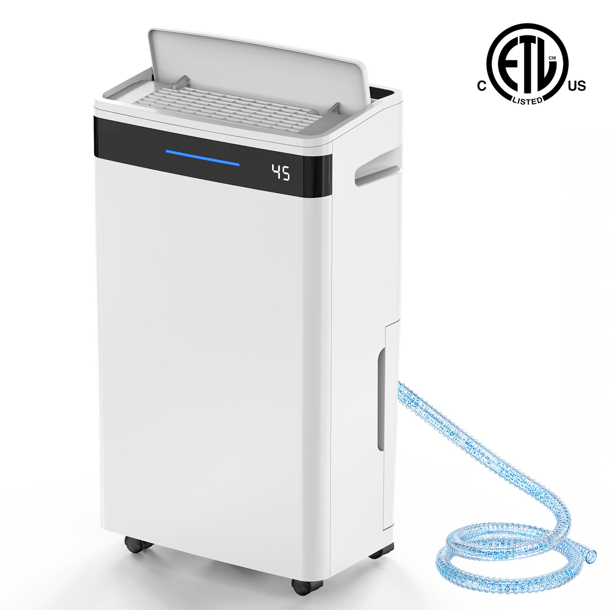 Elexnux 70 pt. Dehumidifier (For Rooms 3001+ sq. ft) For Basements, Bathrooms, Crawlspaces, in White