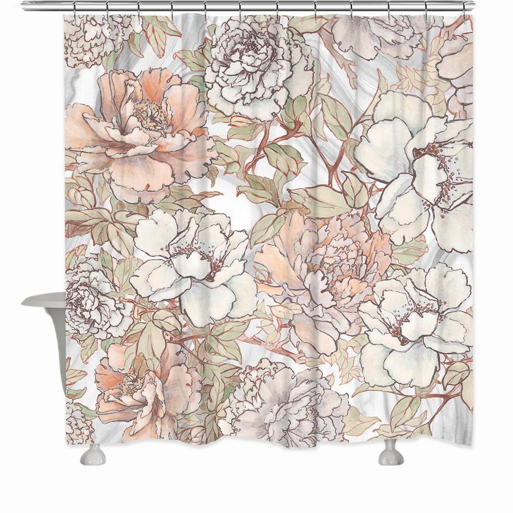 Laural Home 71-in W x 72-in L Blushing Pale Pink Floral Polyester ...