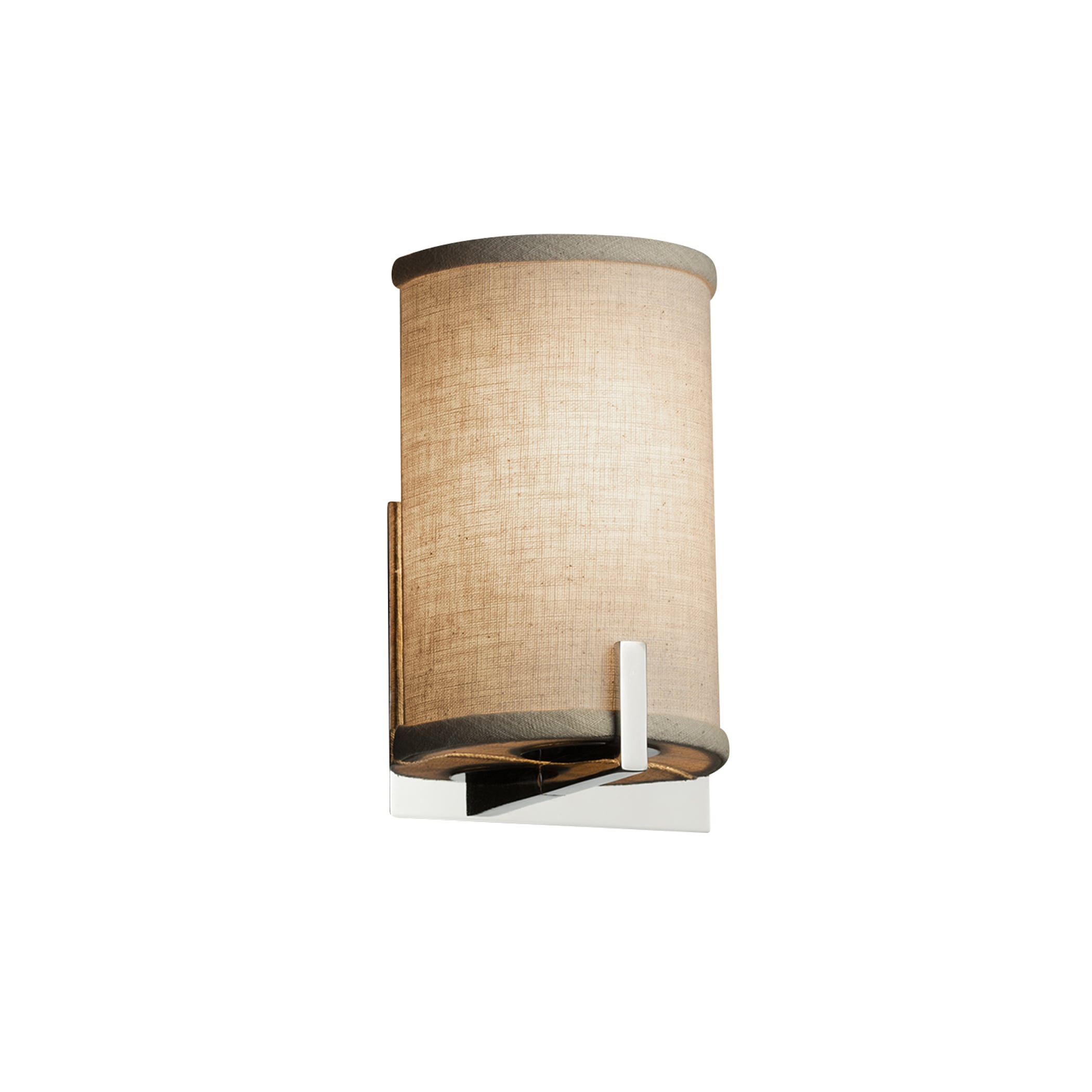 Justice Design Group FAB-5531-CR-CR-LED1 Textile 5.5-in W 1-Light Polished Chrome Transitional LED Wall Sconce
