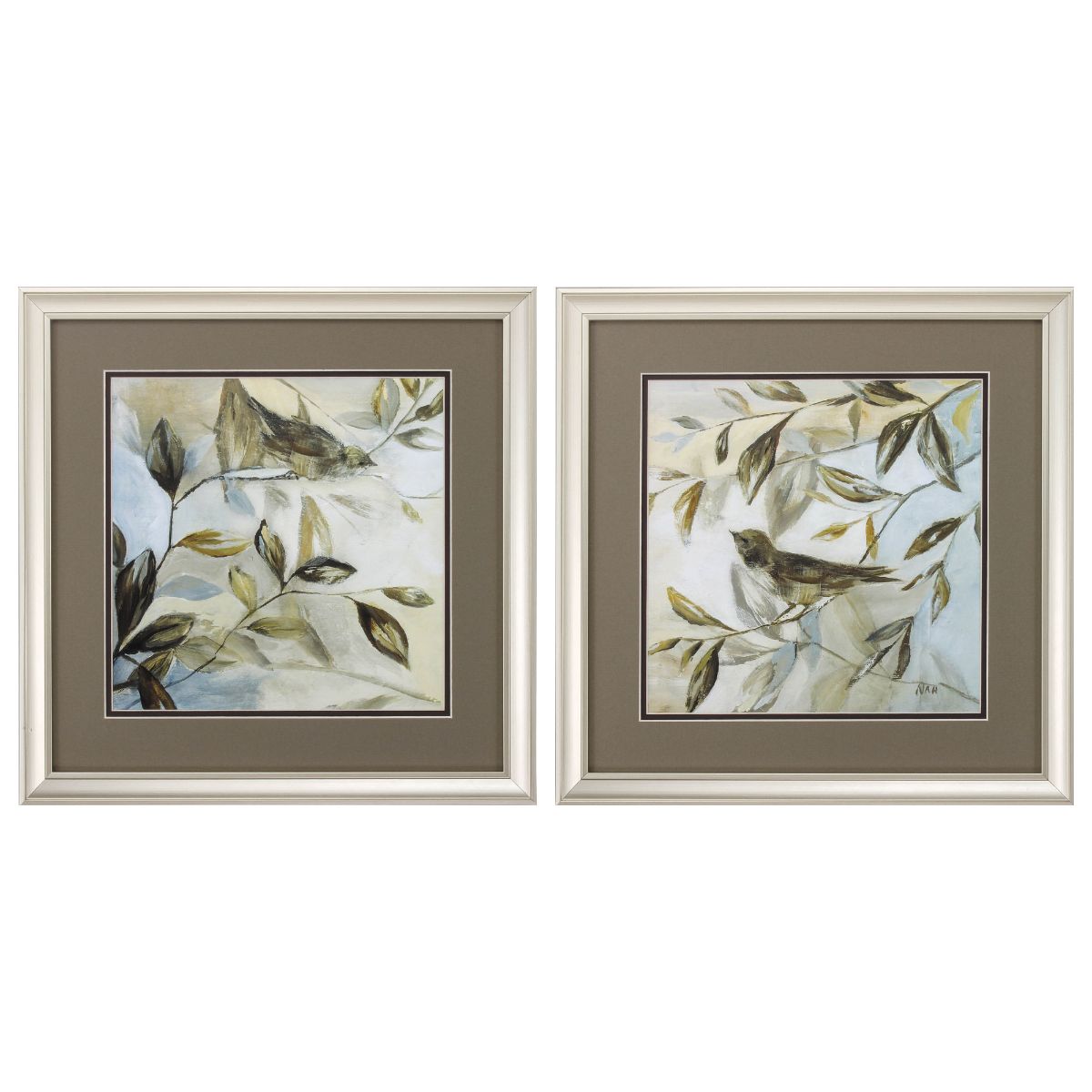 HomeRoots Gold Wood Framed 18-in H x 18-in W Botanical Wood Print at ...