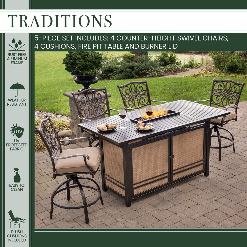 Hanover TRAD5PCFPBR Patio-Dining-Sets - View #16