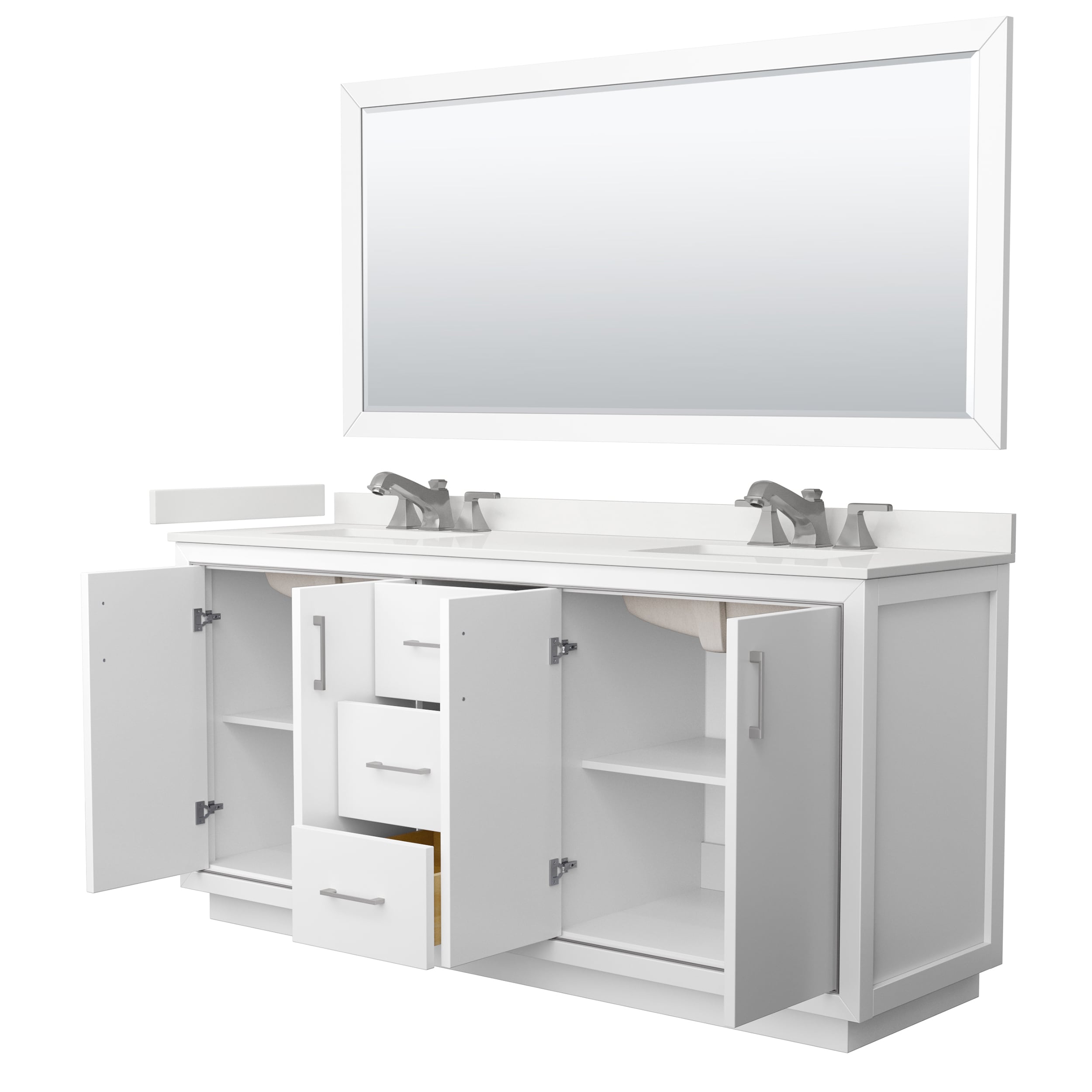 Wyndham Collection WCF111172DWHWQUS3M70 Bath-Vanity-Combo - View #2