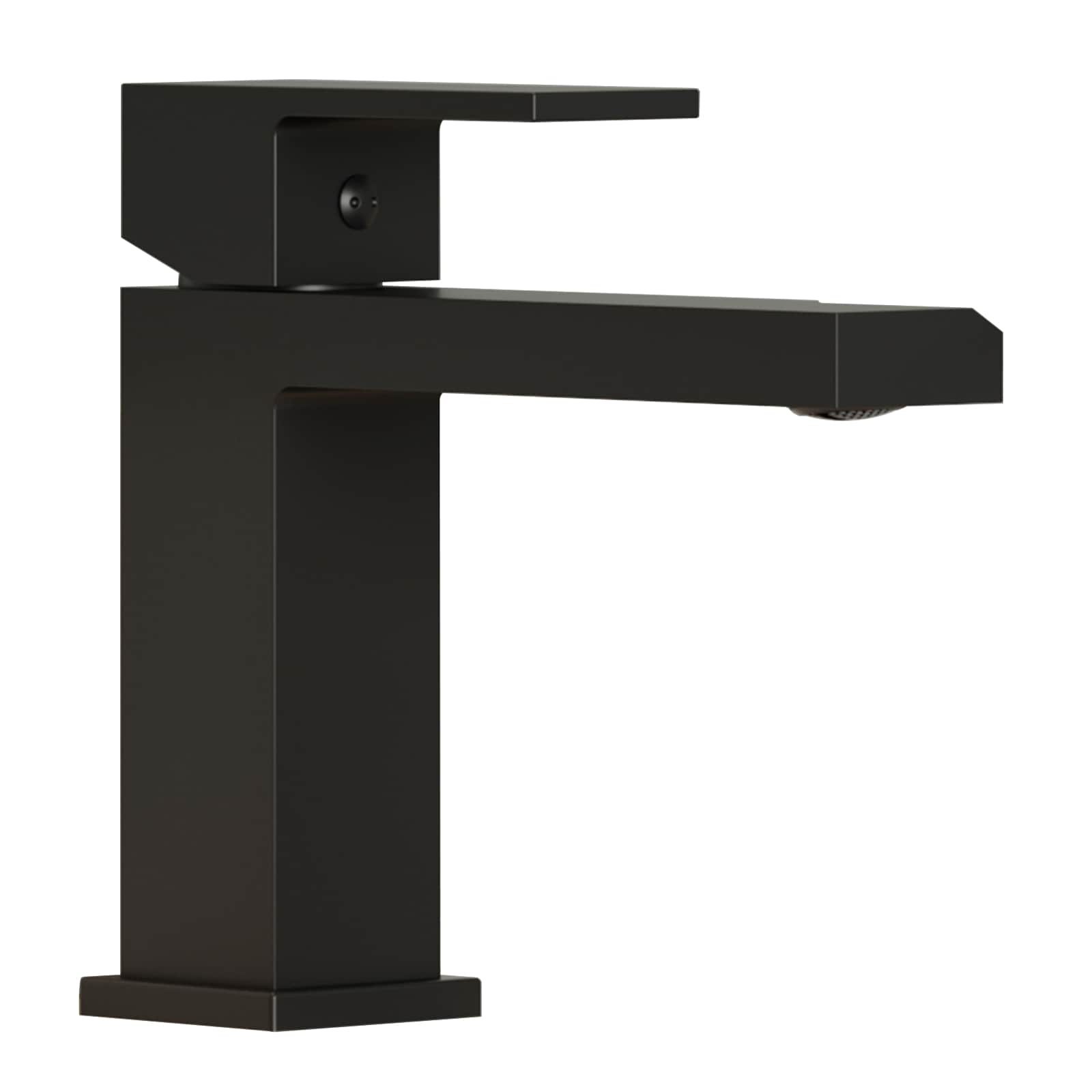 BWE A-99002-B Matte Black Single hole 1-handle WaterSense Mid-arc Commercial/Residential Handle Bathroom Sink Faucet