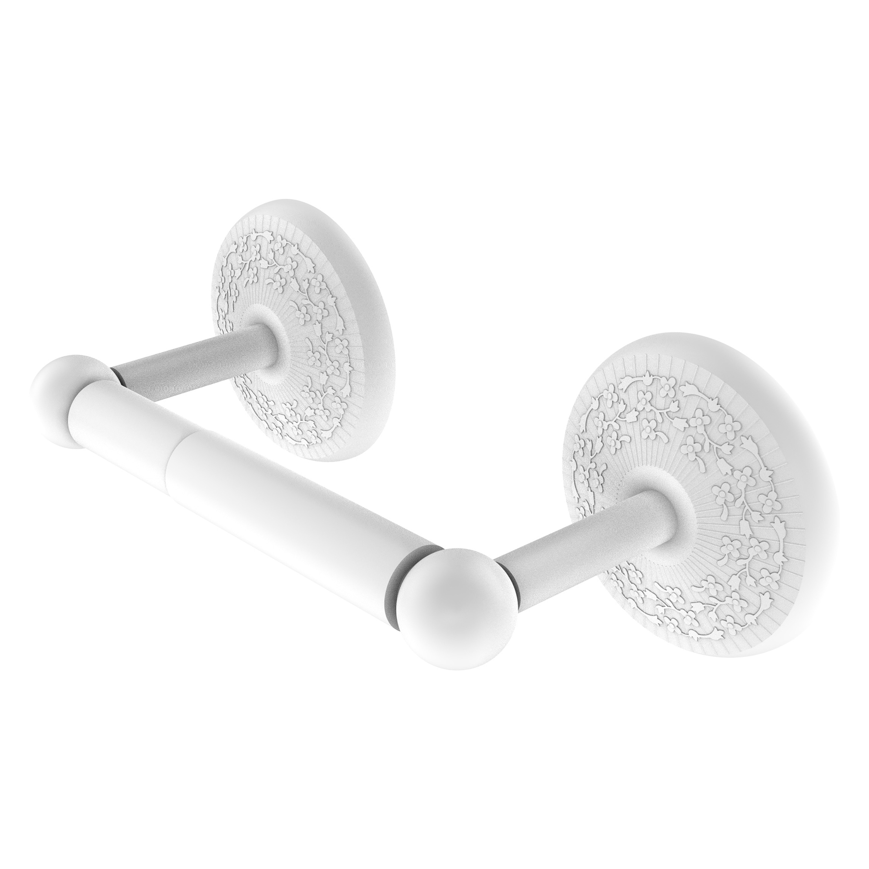 Allied Brass PMC-24-WHM Prestige Monte Carlo Matte White Wall mount Double post Toilet Paper Holder 1 -Rolls with Storage