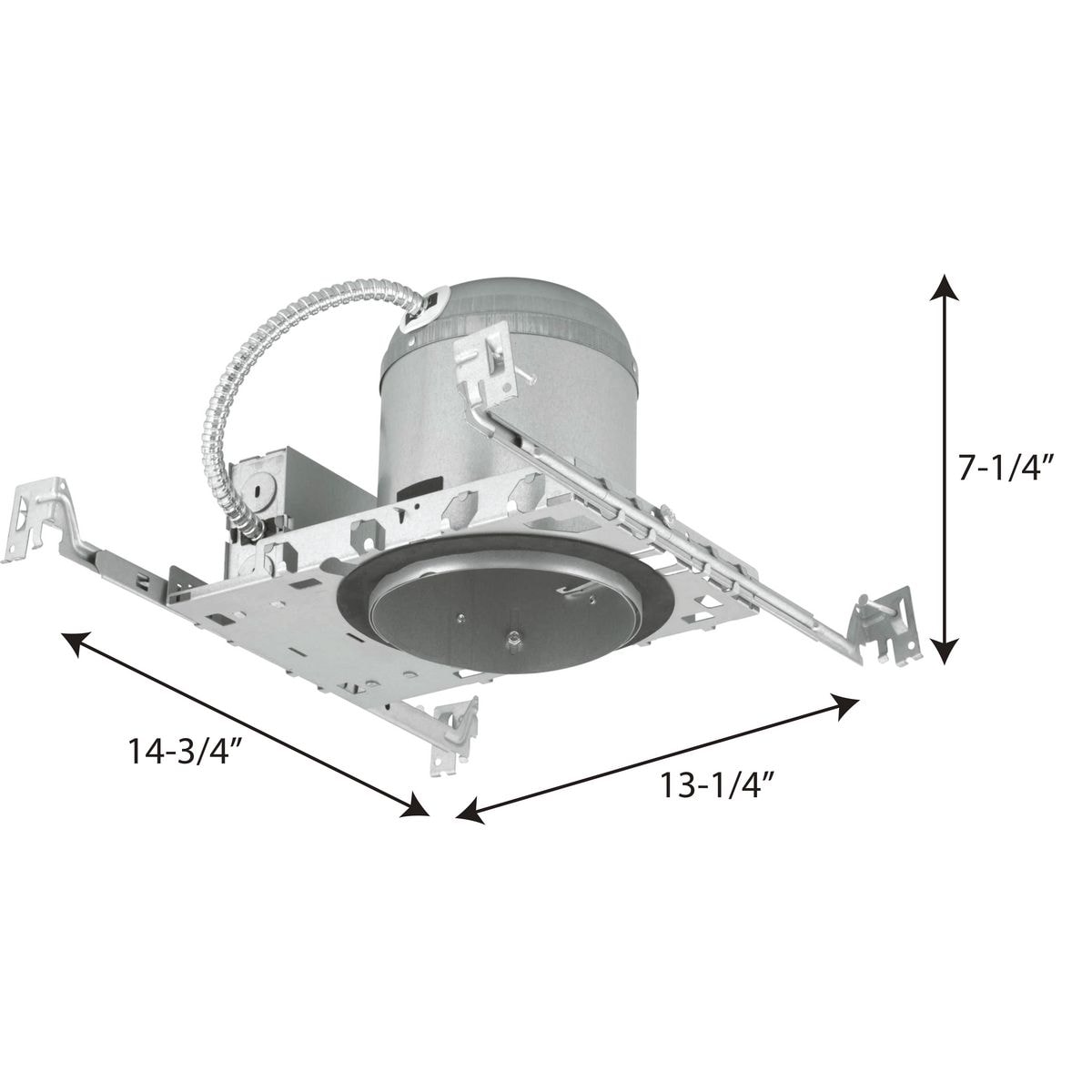 Silver 5" IC Airtight Recessed Housing for LED/Incandescent