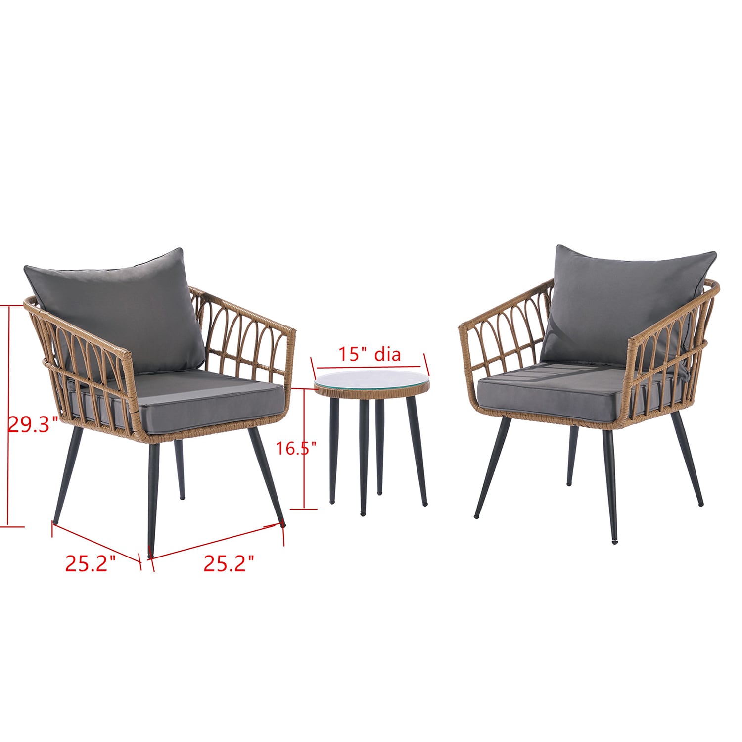 SINOFURN SYB670006GY Patio-Conversation-Sets - View #13